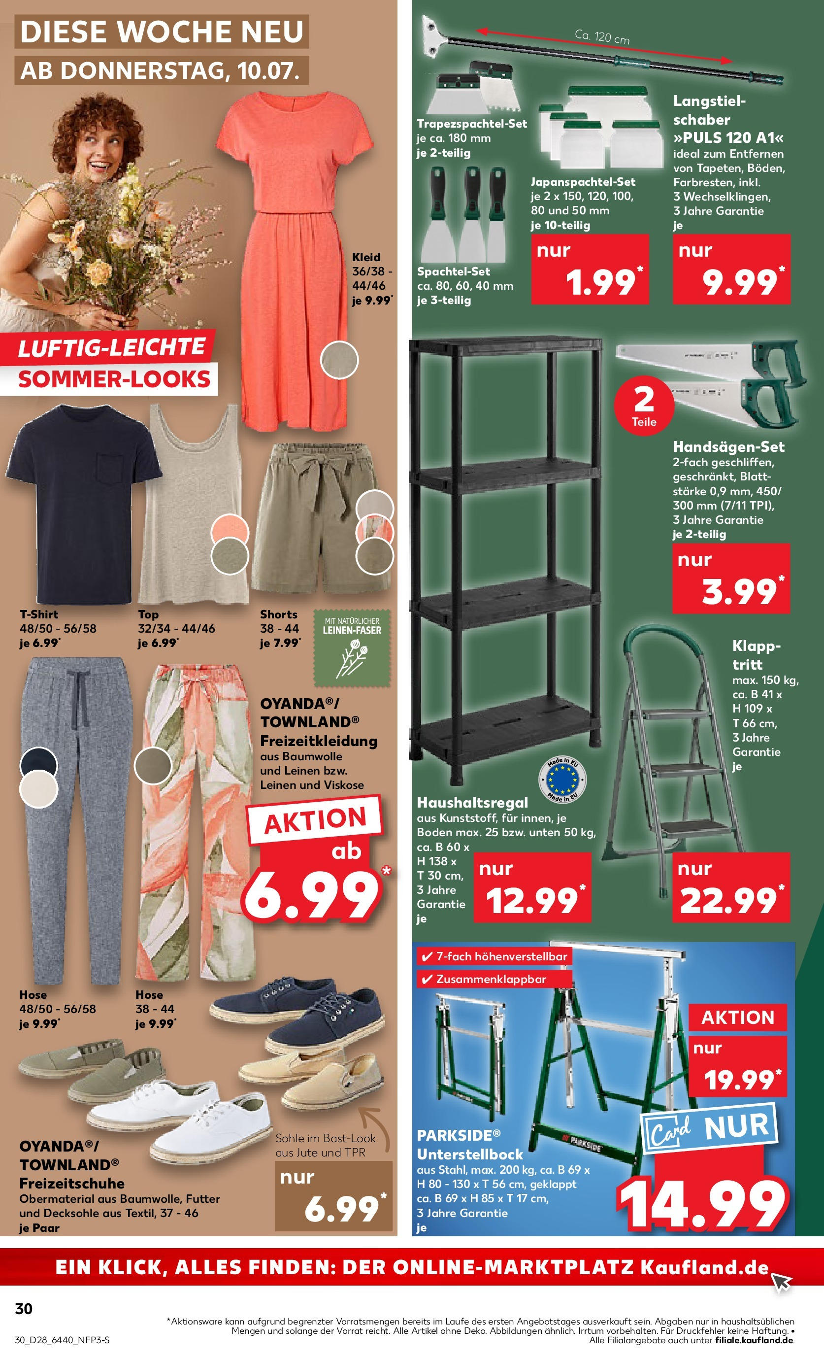 Prospekt Kaufland ab 09.07.2025 » Angebote Online zum Blättern | Seite: 30 | Produkte: Top, T-Shirt, Hose, Kleid