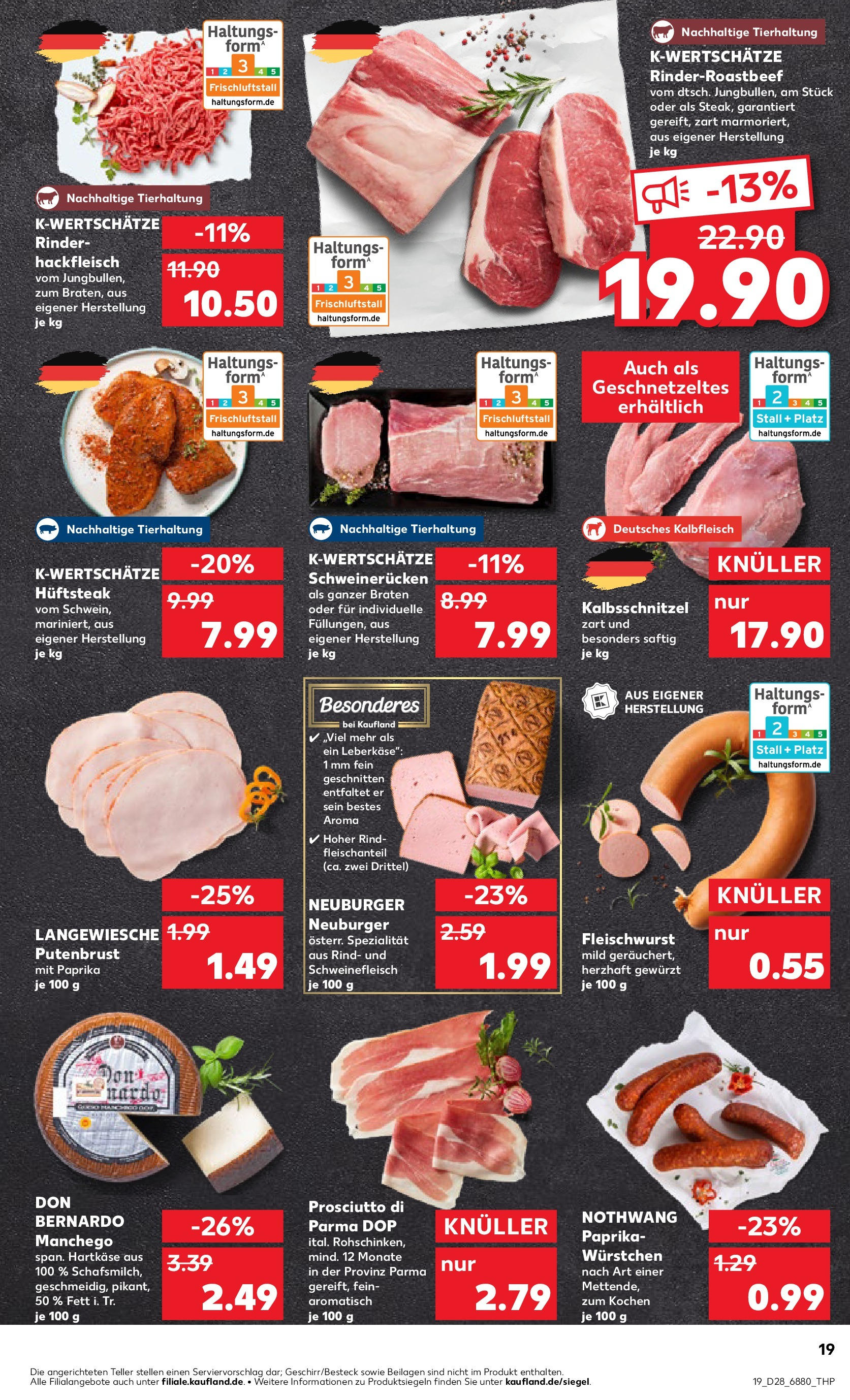 Prospekt Kaufland ab 09.07.2025 » Angebote Online zum Blättern | Seite: 19 | Produkte: Paprika, Steak, Hackfleisch, Leberkase