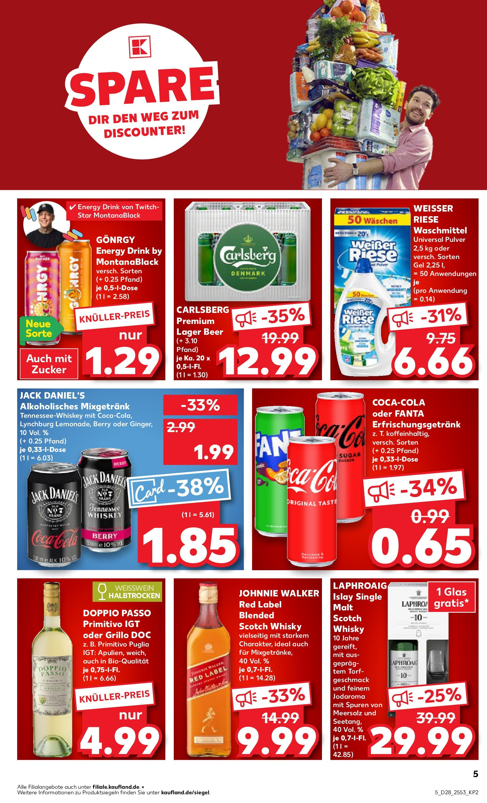Prospekt Kaufland ab 09.07.2025 » Angebote Online zum Blättern | Seite: 5 | Produkte: Fanta, Energy, Doppio passo primitivo, Waschmittel