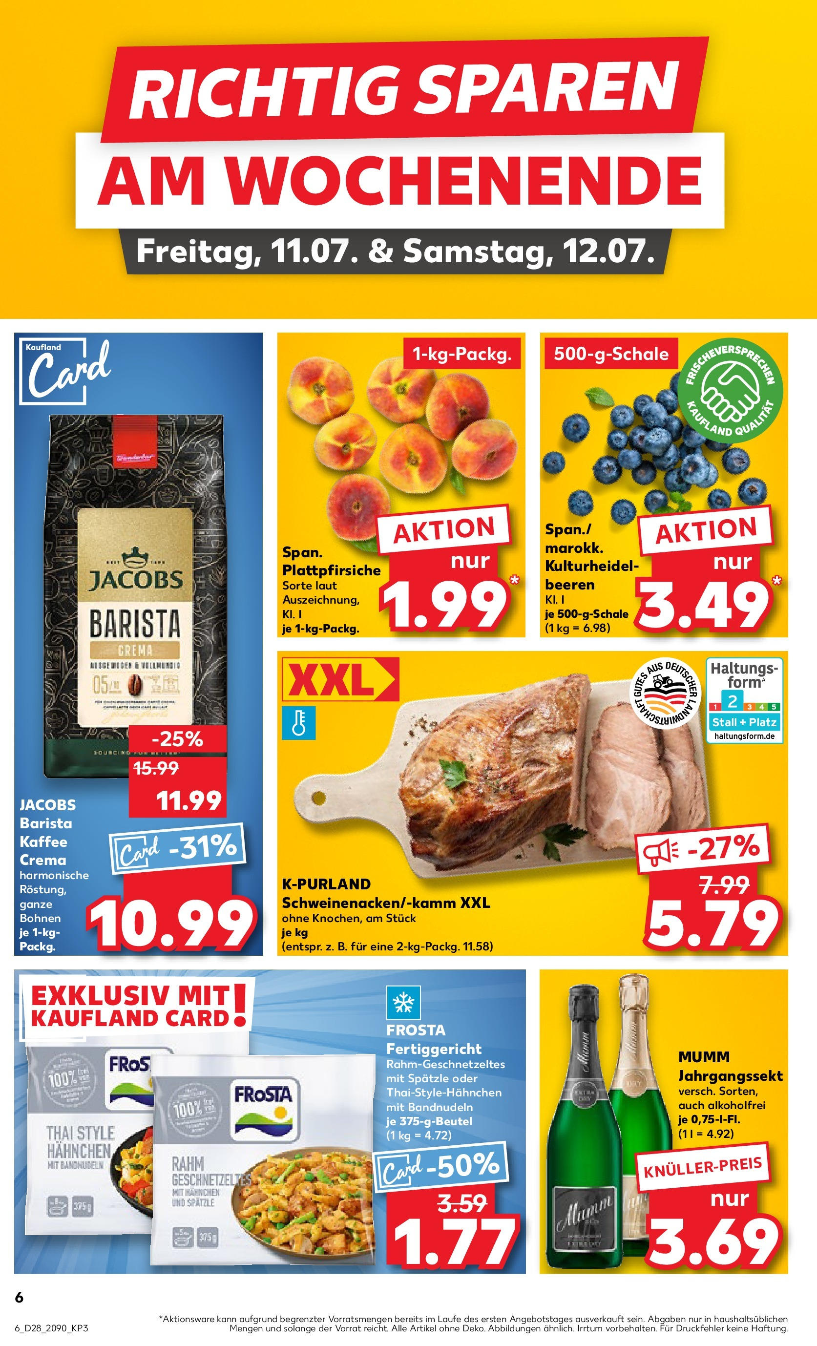Prospekt Kaufland ab 09.07.2025 » Angebote Online zum Blättern | Seite: 6 | Produkte: Hahnchen, Kaffee, Frosta