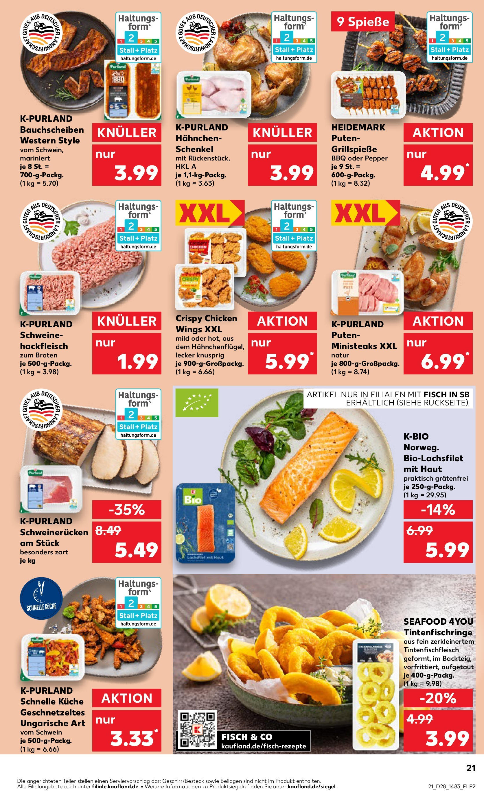 Prospekt Kaufland ab 09.07.2025 » Angebote Online zum Blättern | Seite: 21 | Produkte: Hahnchen, Küche, Spieße, Hackfleisch