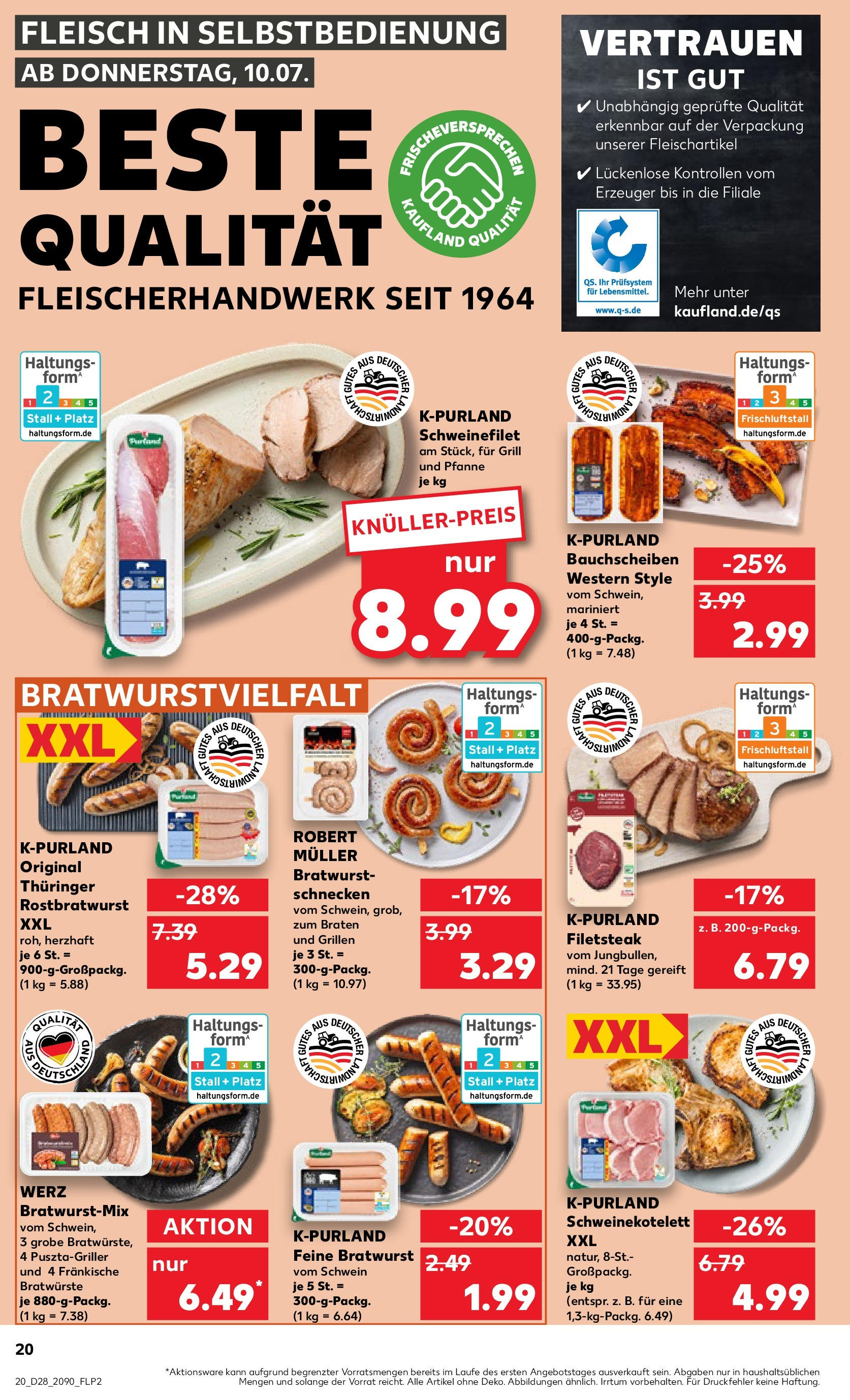 Prospekt Kaufland ab 09.07.2025 » Angebote Online zum Blättern | Seite: 20 | Produkte: Grill, Bratwurst, Steak, Fleisch