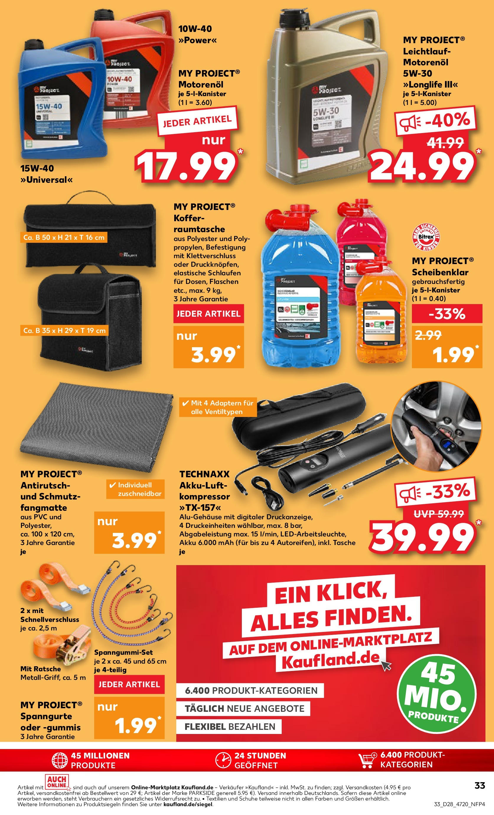 Prospekt Kaufland ab 09.07.2025 » Angebote Online zum Blättern | Seite: 33 | Produkte: Tasche, Schmutzfangmatte, Koffer