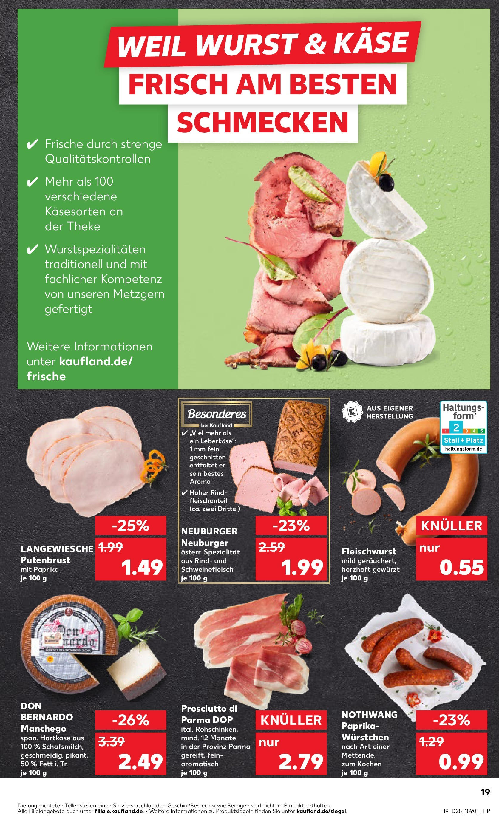 Prospekt Kaufland ab 09.07.2025 » Angebote Online zum Blättern | Seite: 19 | Produkte: Käse, Theke, Schweinefleisch, Leberkase