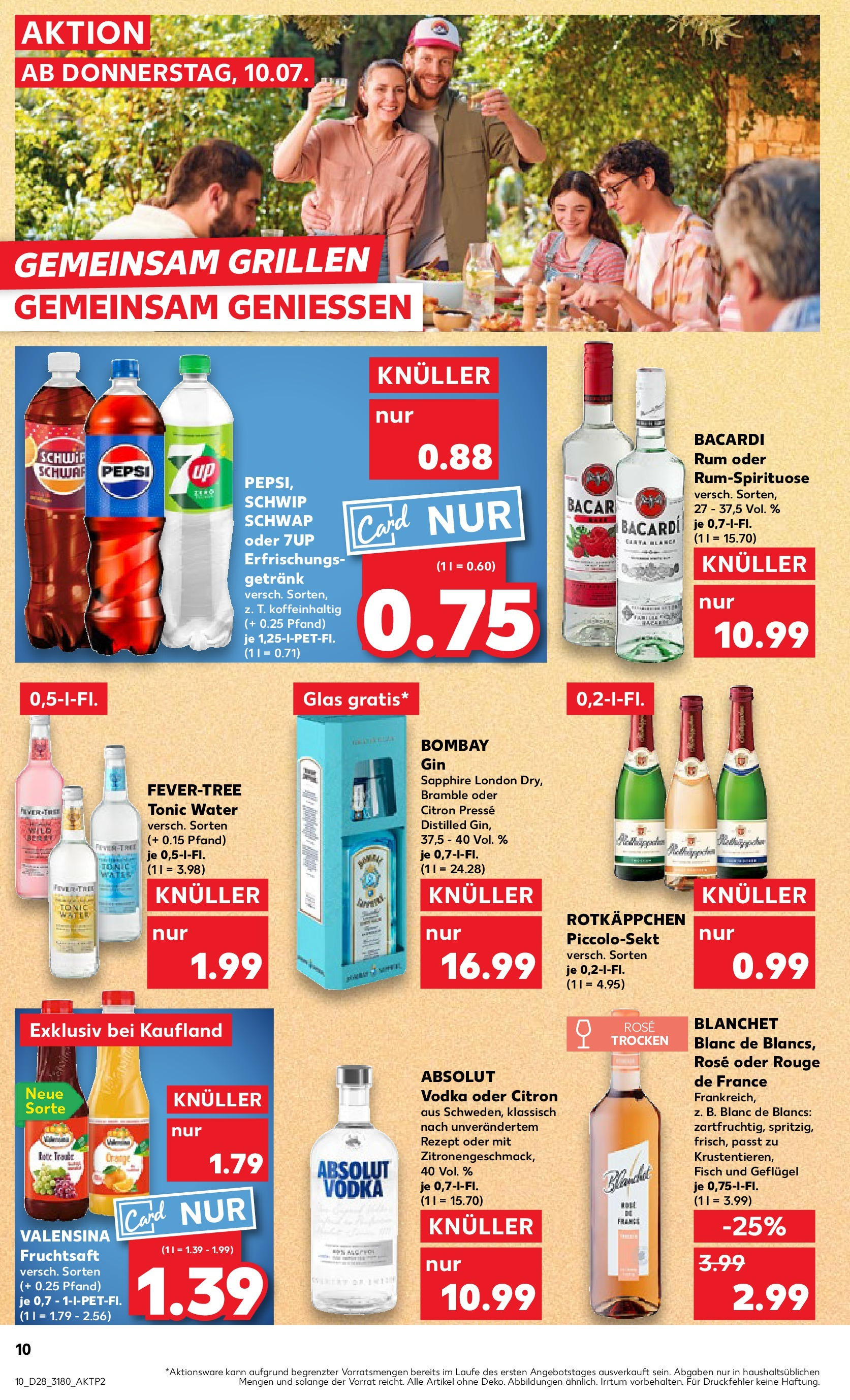 Prospekt Kaufland ab 09.07.2025 » Angebote Online zum Blättern | Seite: 10 | Produkte: Schwip schwap, Fisch, Pepsi, Rotkäppchen