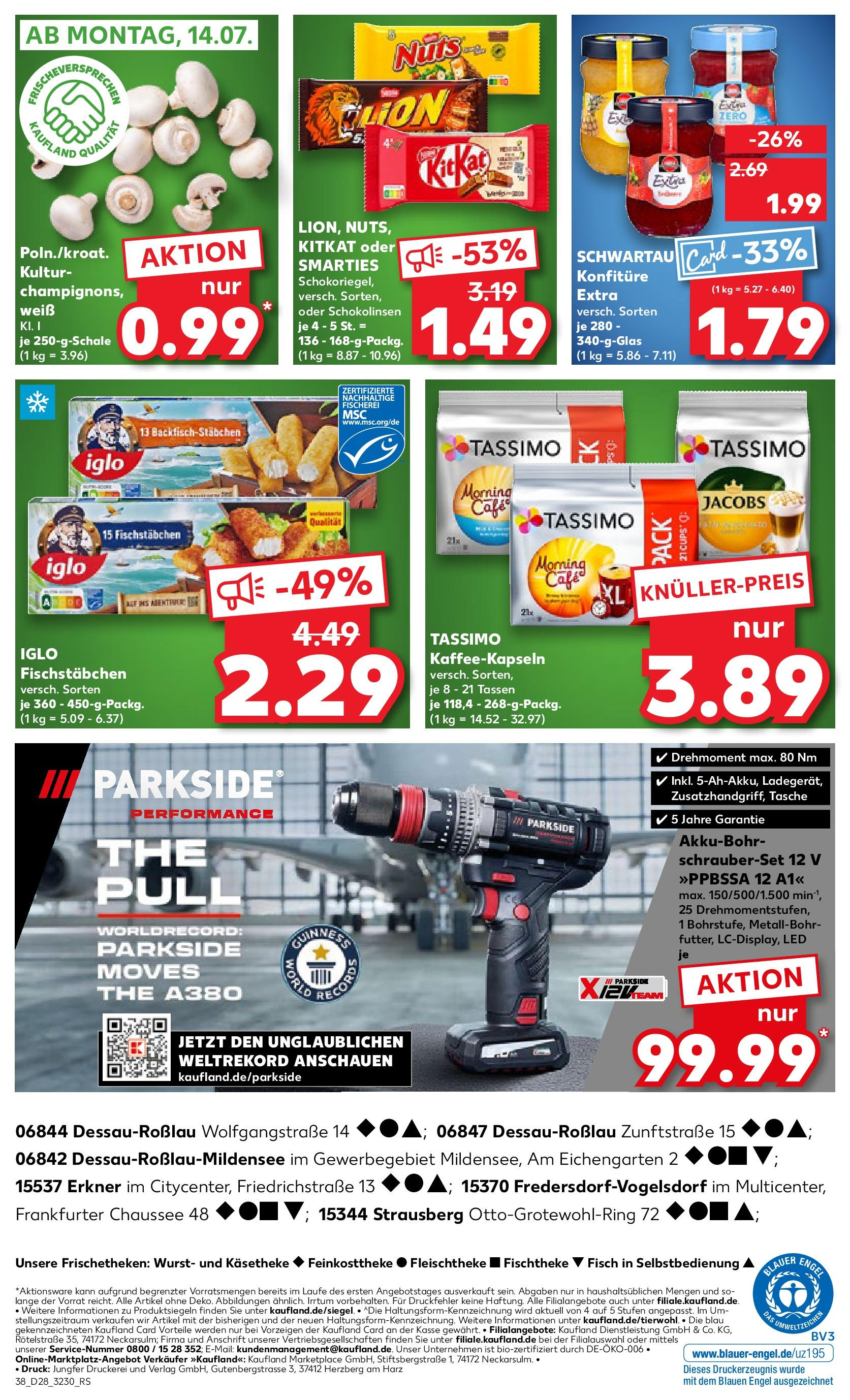 Prospekt Kaufland ab 09.07.2025 » Angebote Online zum Blättern | Seite: 38 | Produkte: Tasche, Iglo, Smarties, Tassimo