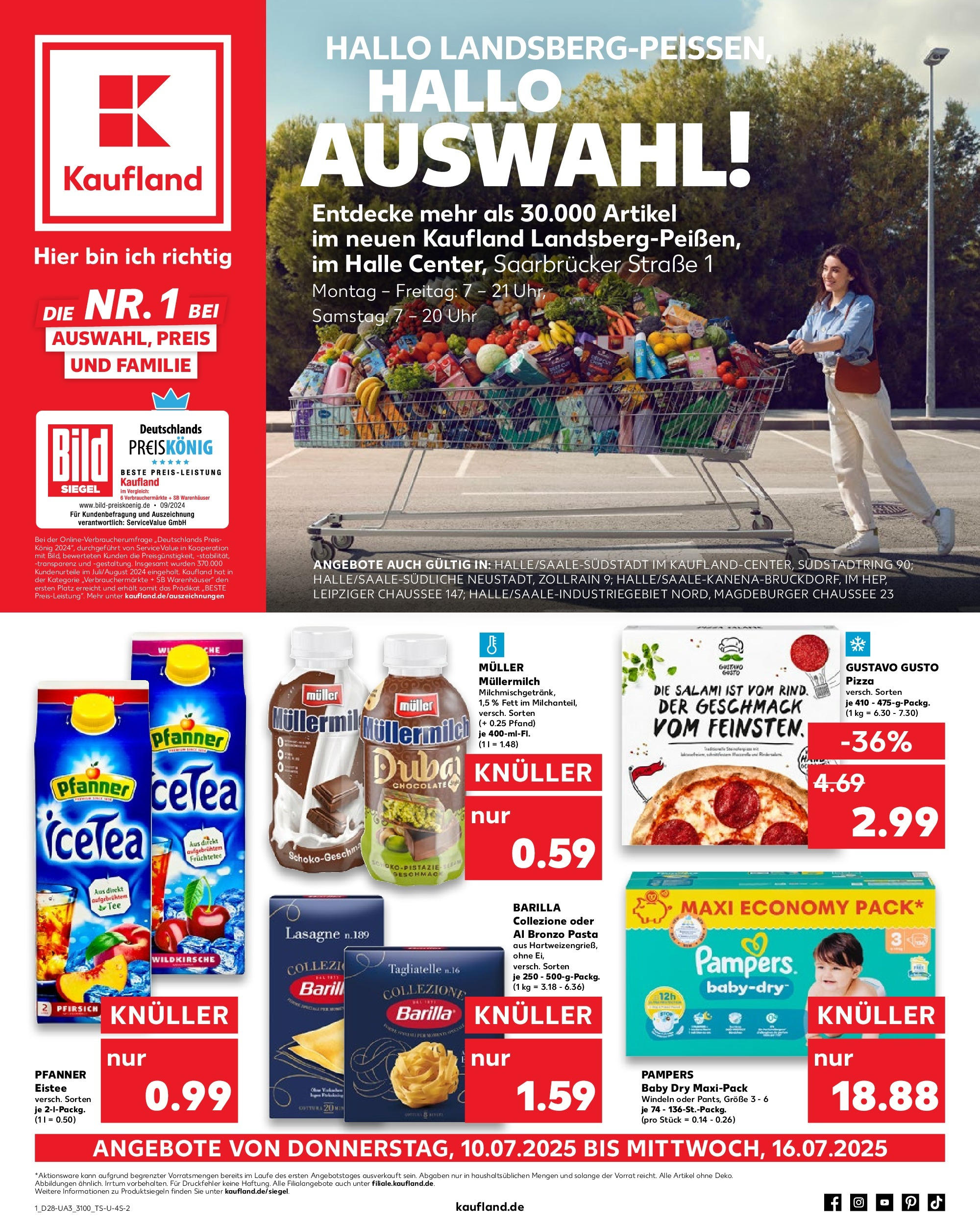 Prospekt Kaufland ab 13.07.2025 » Angebote Online zum Blättern | Seite: 16 | Produkte: Milch, Pampers, Pfirsich, Uhr