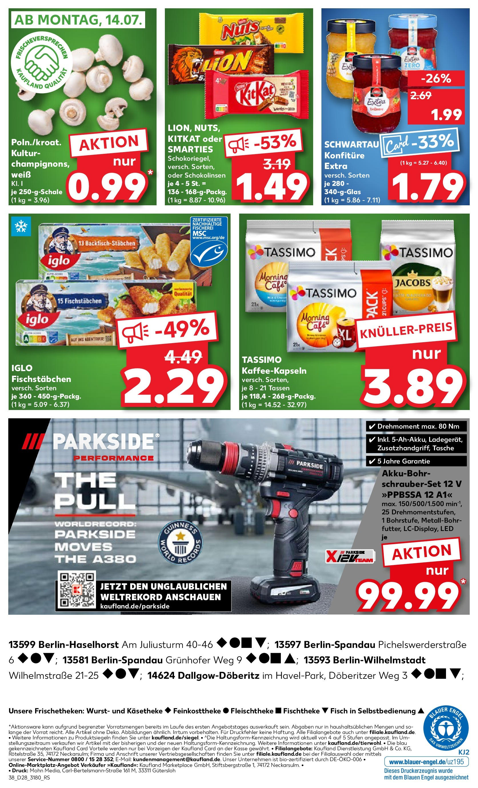 Prospekt Kaufland ab 09.07.2025 » Angebote Online zum Blättern | Seite: 38 | Produkte: Tasche, Iglo, Fischstabchen, Wurst