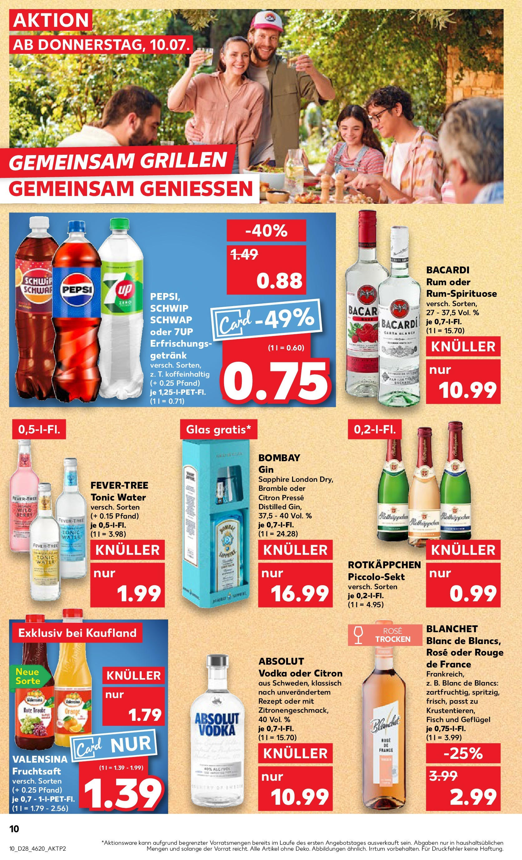 Prospekt Kaufland ab 09.07.2025 » Angebote Online zum Blättern | Seite: 10 | Produkte: Bacardi, Rouge, Fisch, Vodka