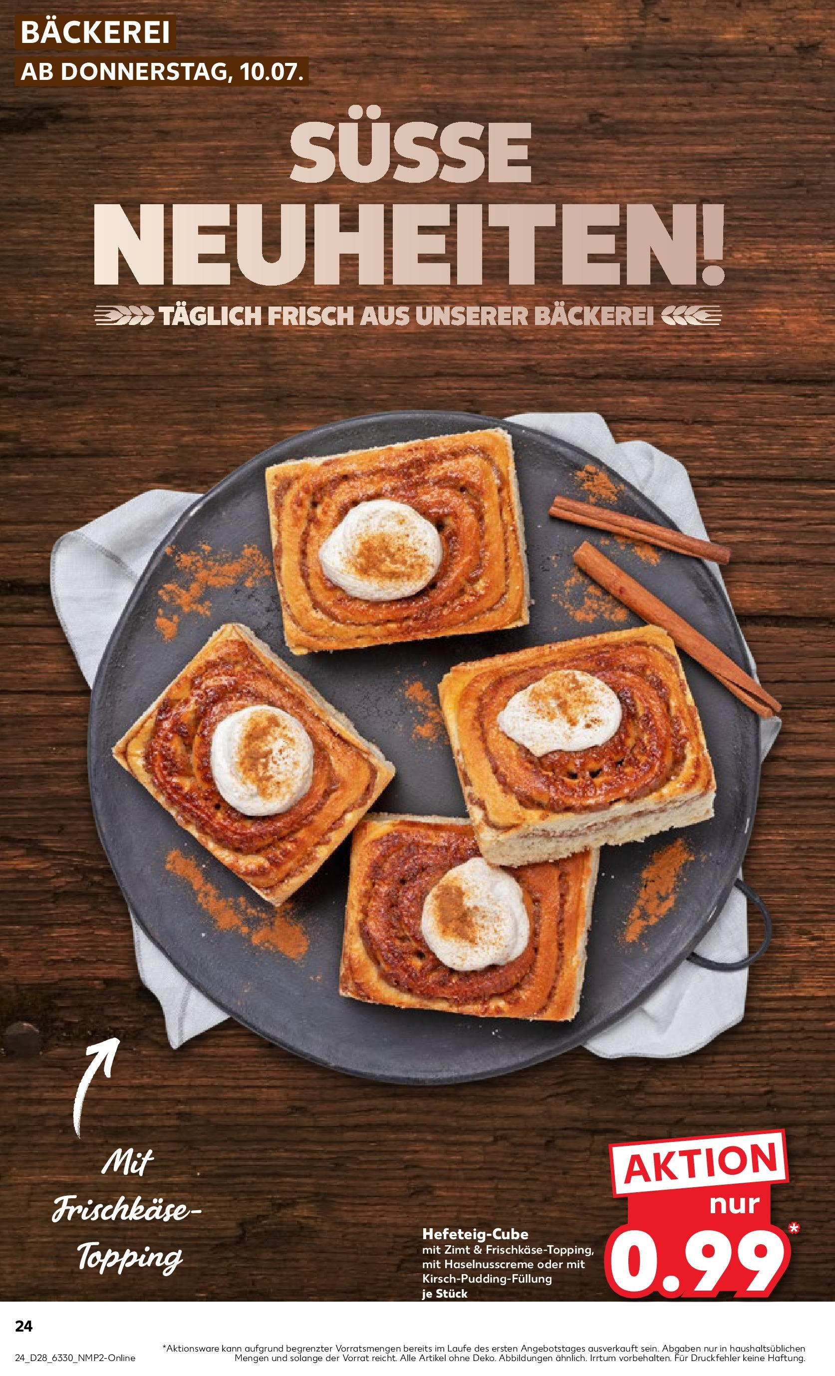 Prospekt Kaufland ab 10.07.2025 » Angebote Online zum Blättern | Seite: 24 | Produkte: Bäckerei, Frischkase