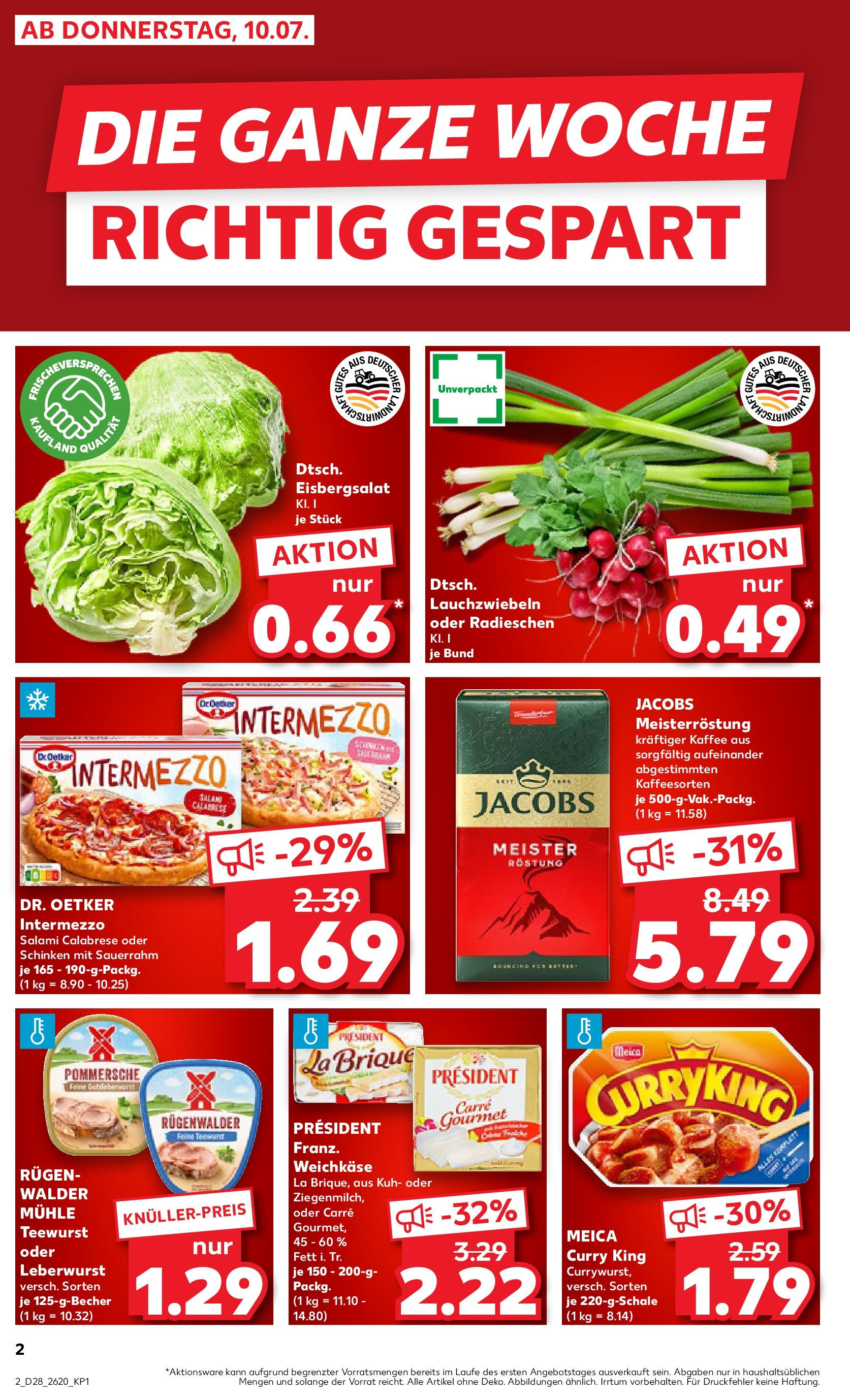 Prospekt Kaufland ab 09.07.2025 » Angebote Online zum Blättern | Seite: 2 | Produkte: Mühle, Meica, Salami, Pizza