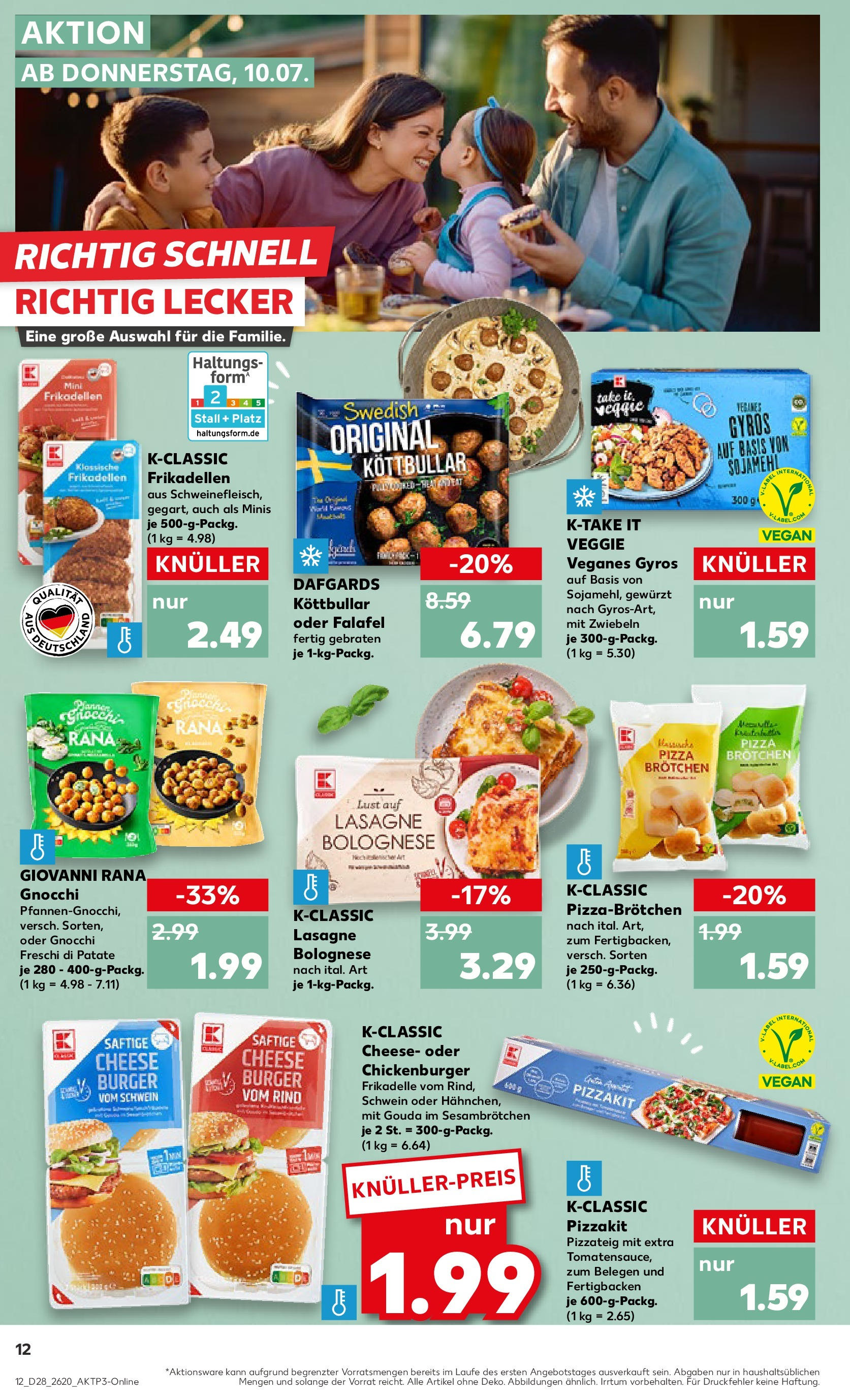 Prospekt Kaufland ab 09.07.2025 » Angebote Online zum Blättern | Seite: 12 | Produkte: Gouda, Burger, Gyros, Schweinefleisch