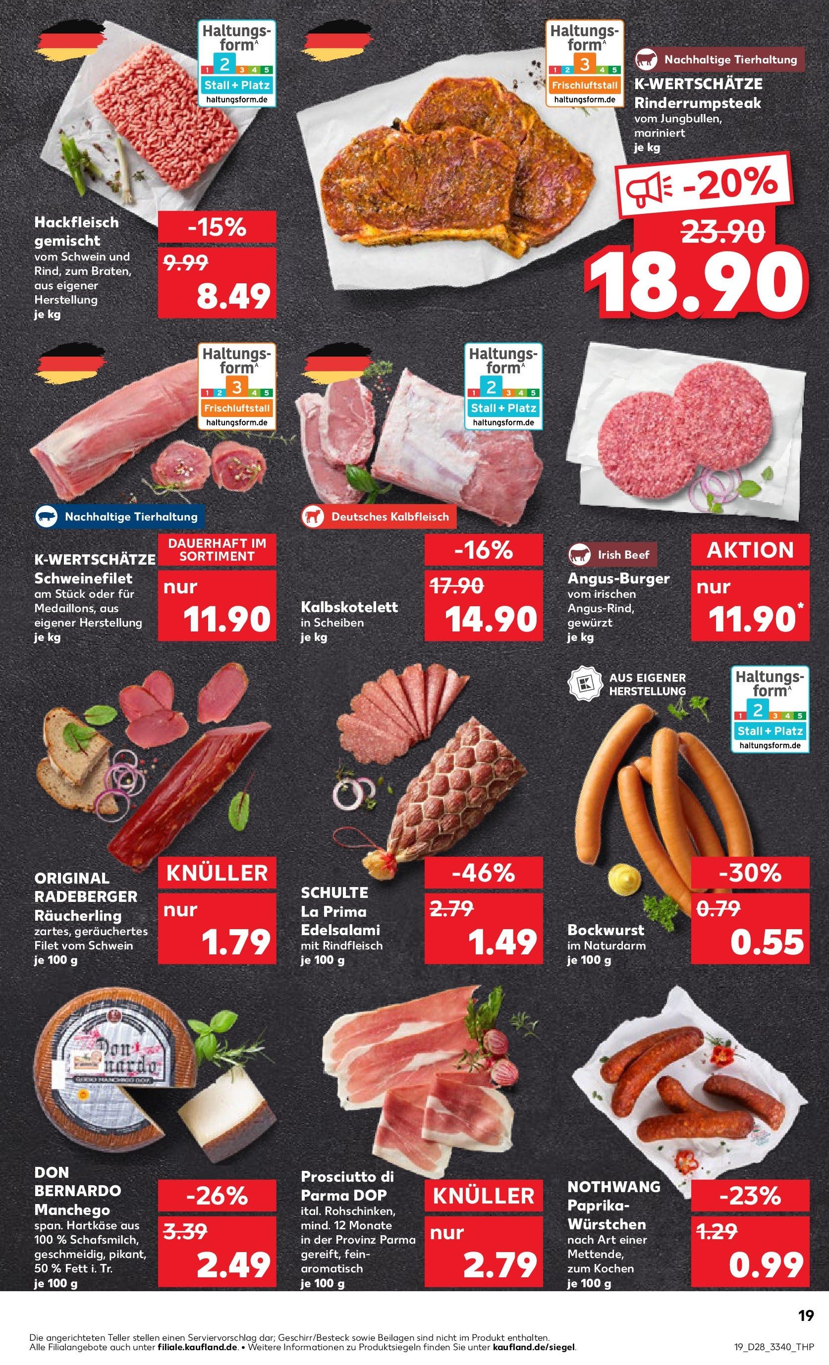 Prospekt Kaufland ab 09.07.2025 » Angebote Online zum Blättern | Seite: 19 | Produkte: Burger, Paprika, Salami, Steak