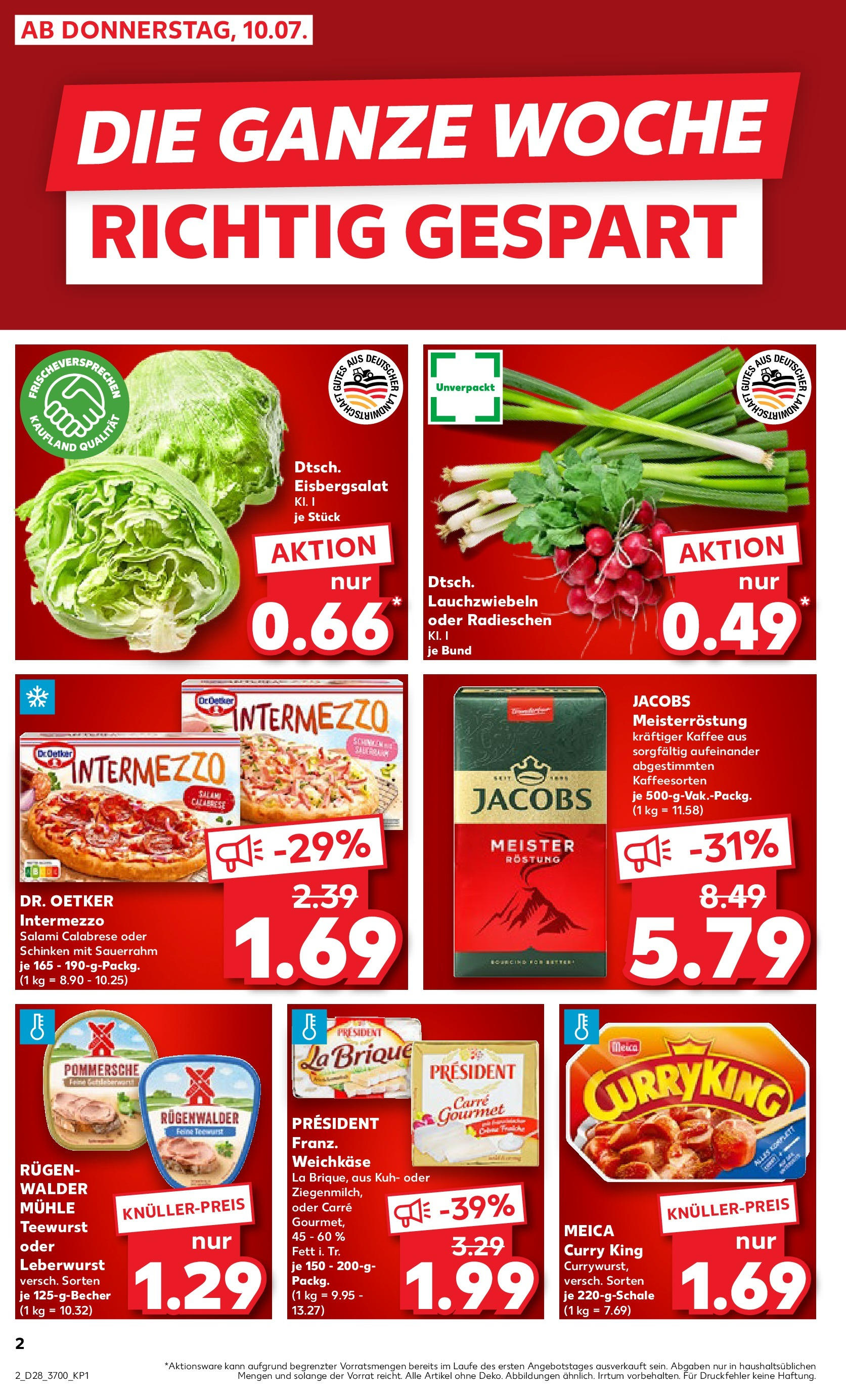 Prospekt Kaufland ab 09.07.2025 » Angebote Online zum Blättern | Seite: 2 | Produkte: Mühle, Meica, Salami, Pizza