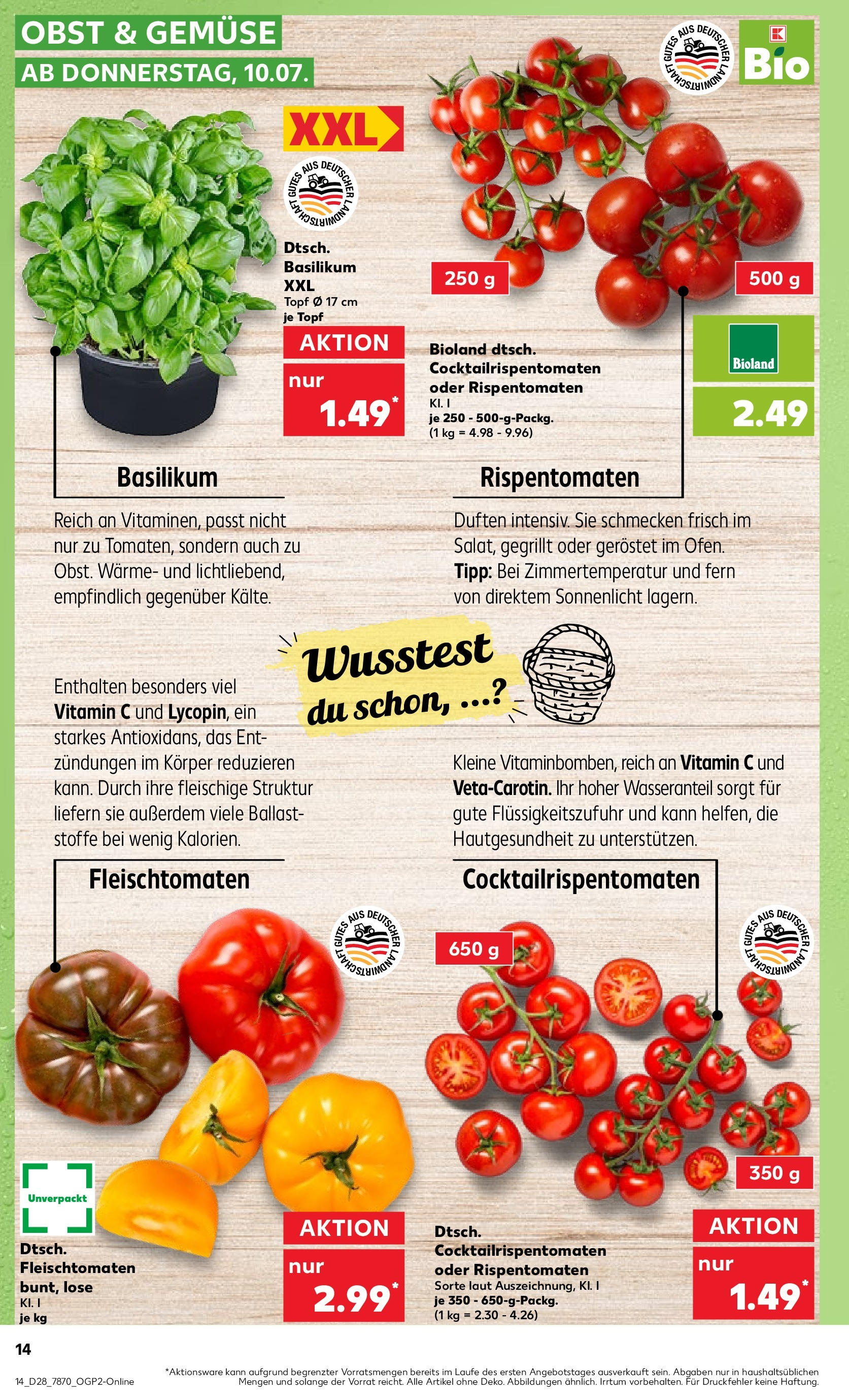 Prospekt Kaufland ab 09.07.2025 » Angebote Online zum Blättern | Seite: 18 | Produkte: Ofen, Gemüse, Obst