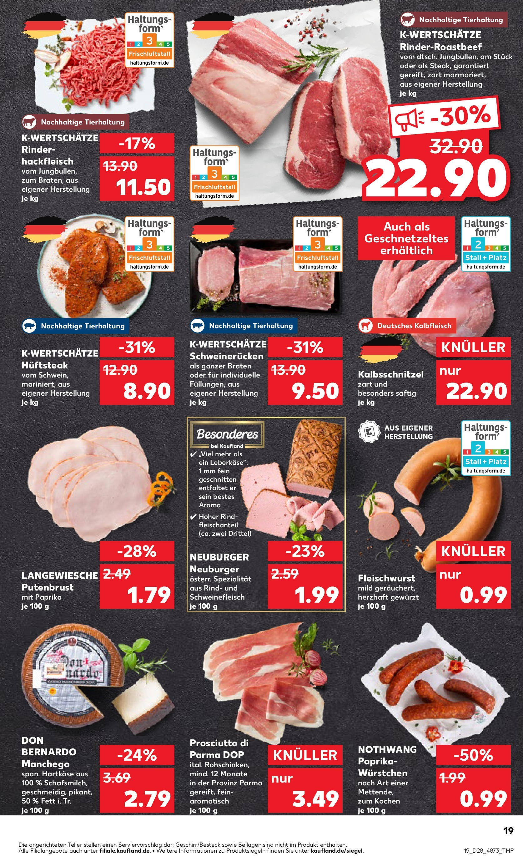Prospekt Kaufland ab 09.07.2025 » Angebote Online zum Blättern | Seite: 19 | Produkte: Paprika, Schweinefleisch, Steak, Leberkase