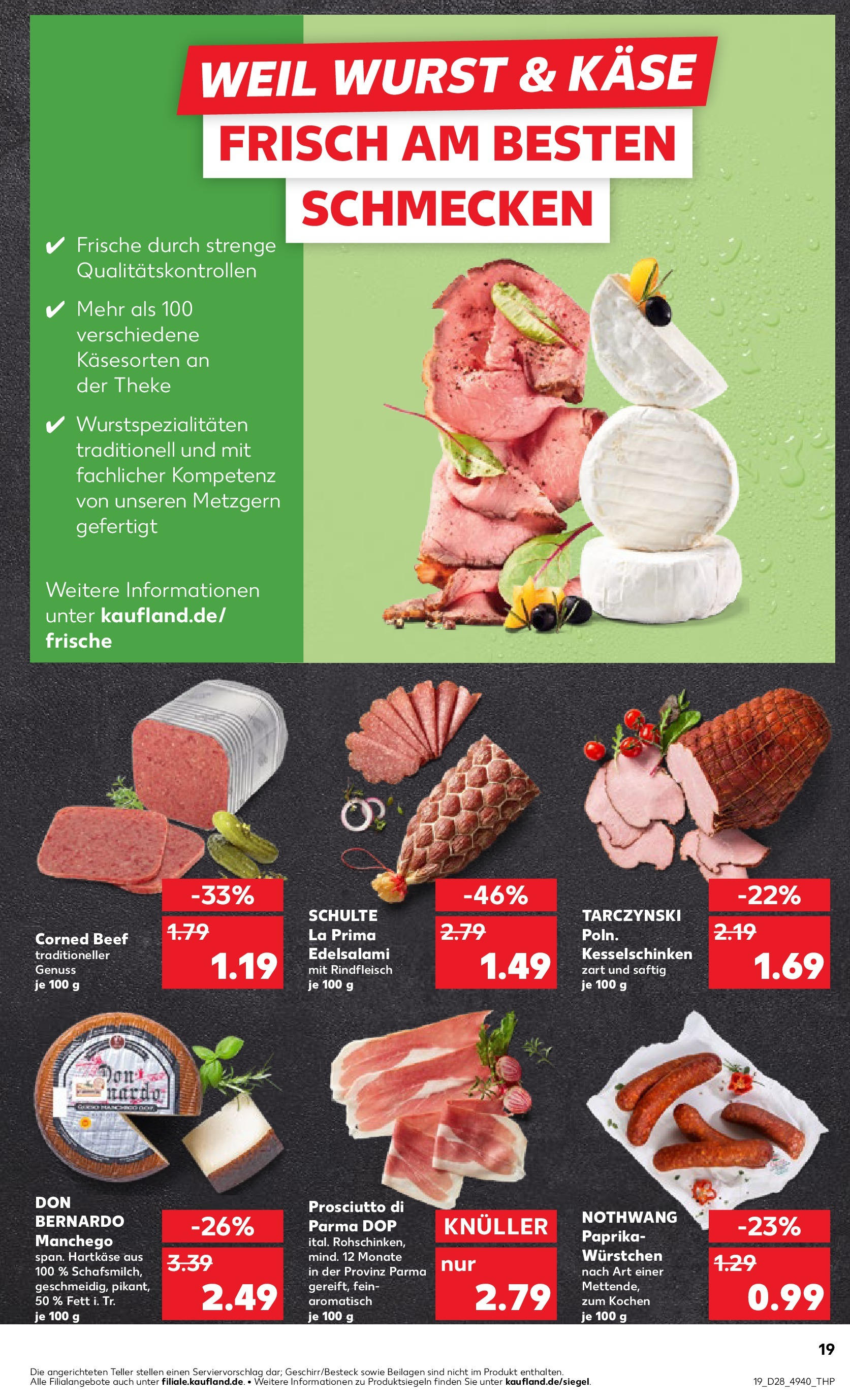 Prospekt Kaufland ab 09.07.2025 » Angebote Online zum Blättern | Seite: 19 | Produkte: Käse, Theke, Wurst, Rindfleisch