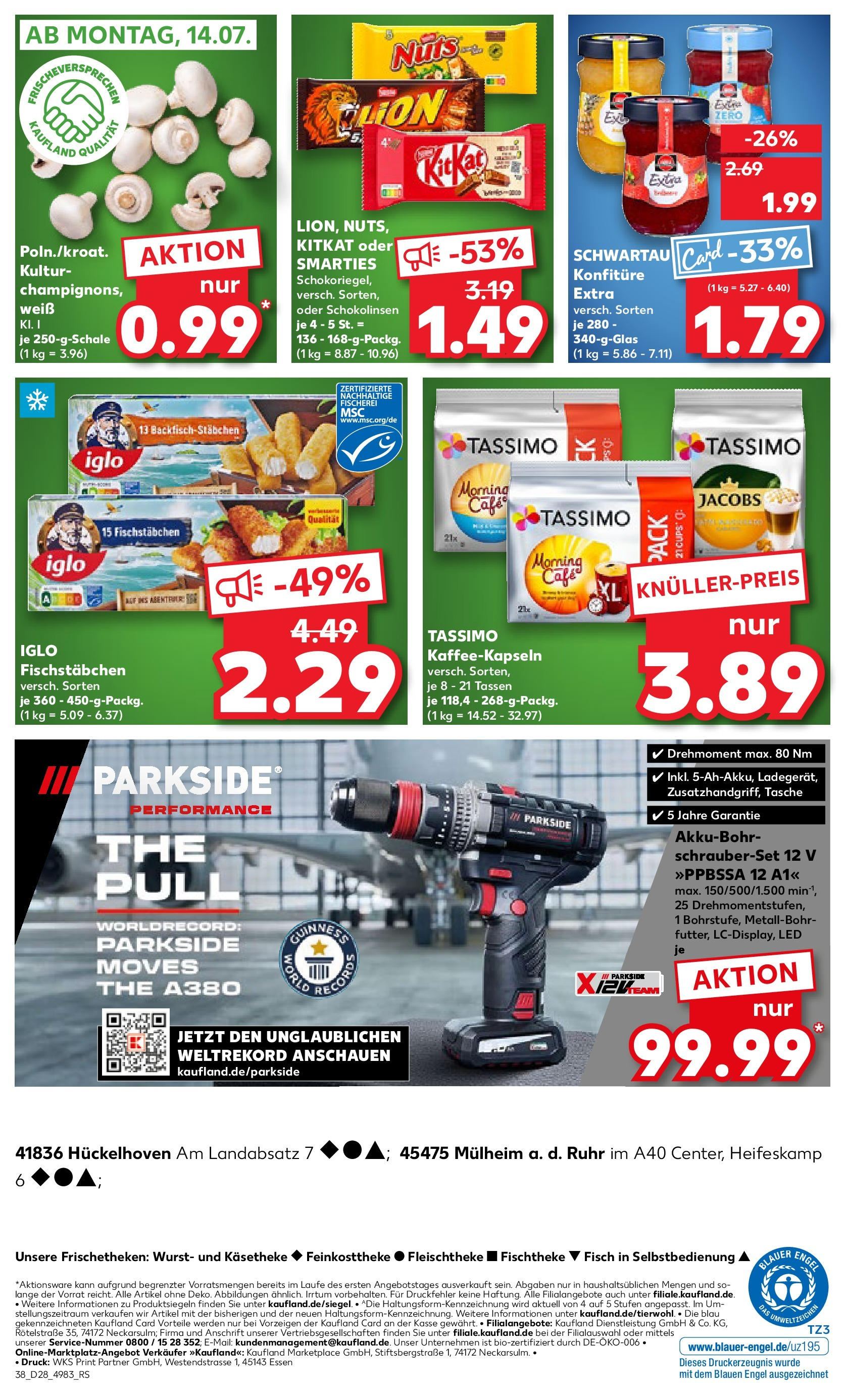 Prospekt Kaufland ab 09.07.2025 » Angebote Online zum Blättern | Seite: 38 | Produkte: Smarties, Fisch, Wurst, Tassimo