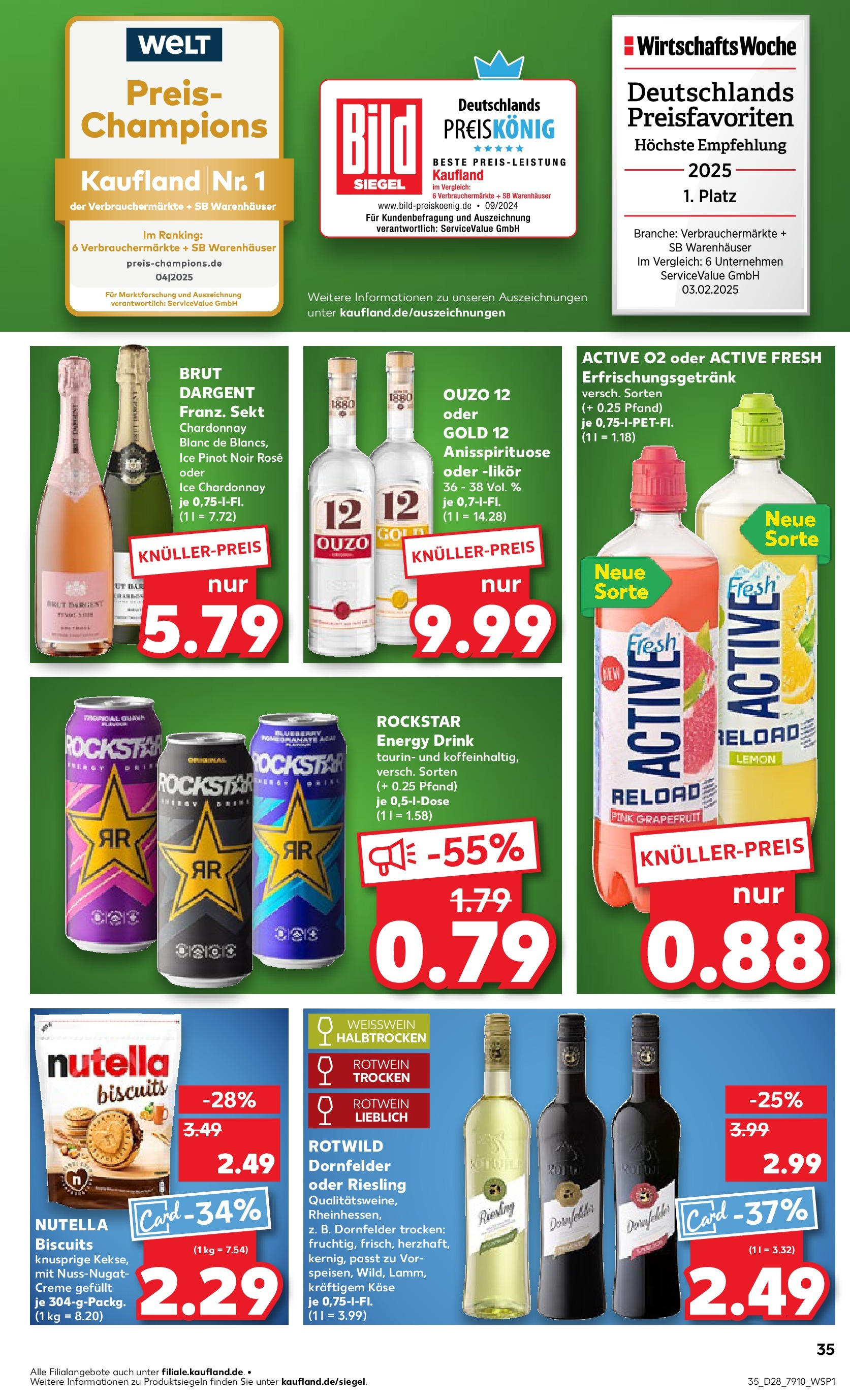 Prospekt Kaufland ab 09.07.2025 » Angebote Online zum Blättern | Seite: 35 | Produkte: Ouzo 12, Ouzo, Likör, Weißwein halbtrocken