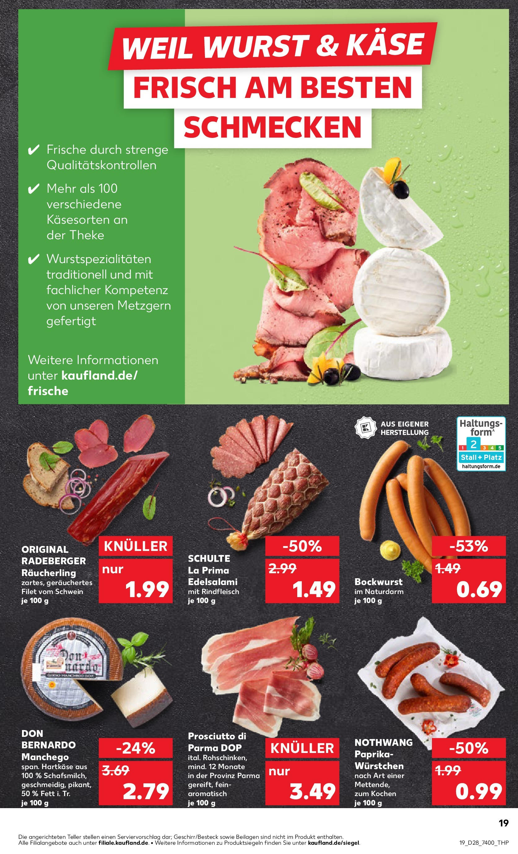 Prospekt Kaufland ab 09.07.2025 » Angebote Online zum Blättern | Seite: 19 | Produkte: Käse, Theke, Salami, Rindfleisch
