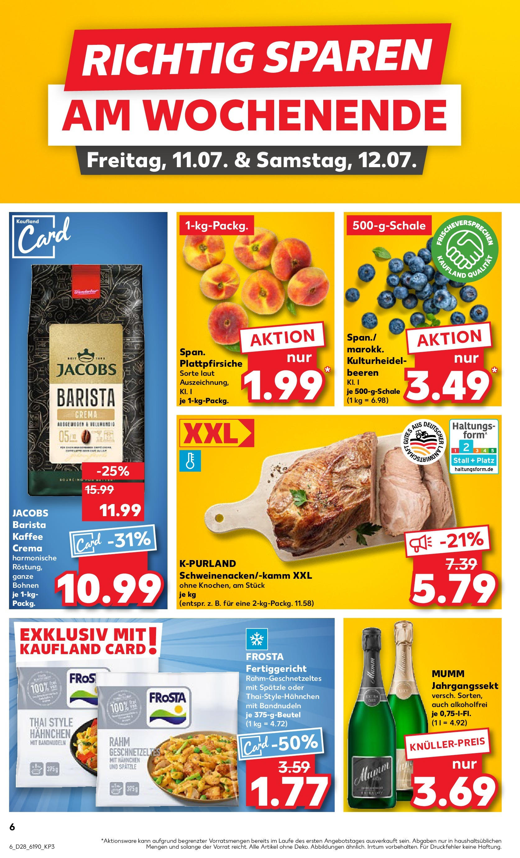 Prospekt Kaufland ab 09.07.2025 » Angebote Online zum Blättern | Seite: 6 | Produkte: Hahnchen, Kaffee, Frosta