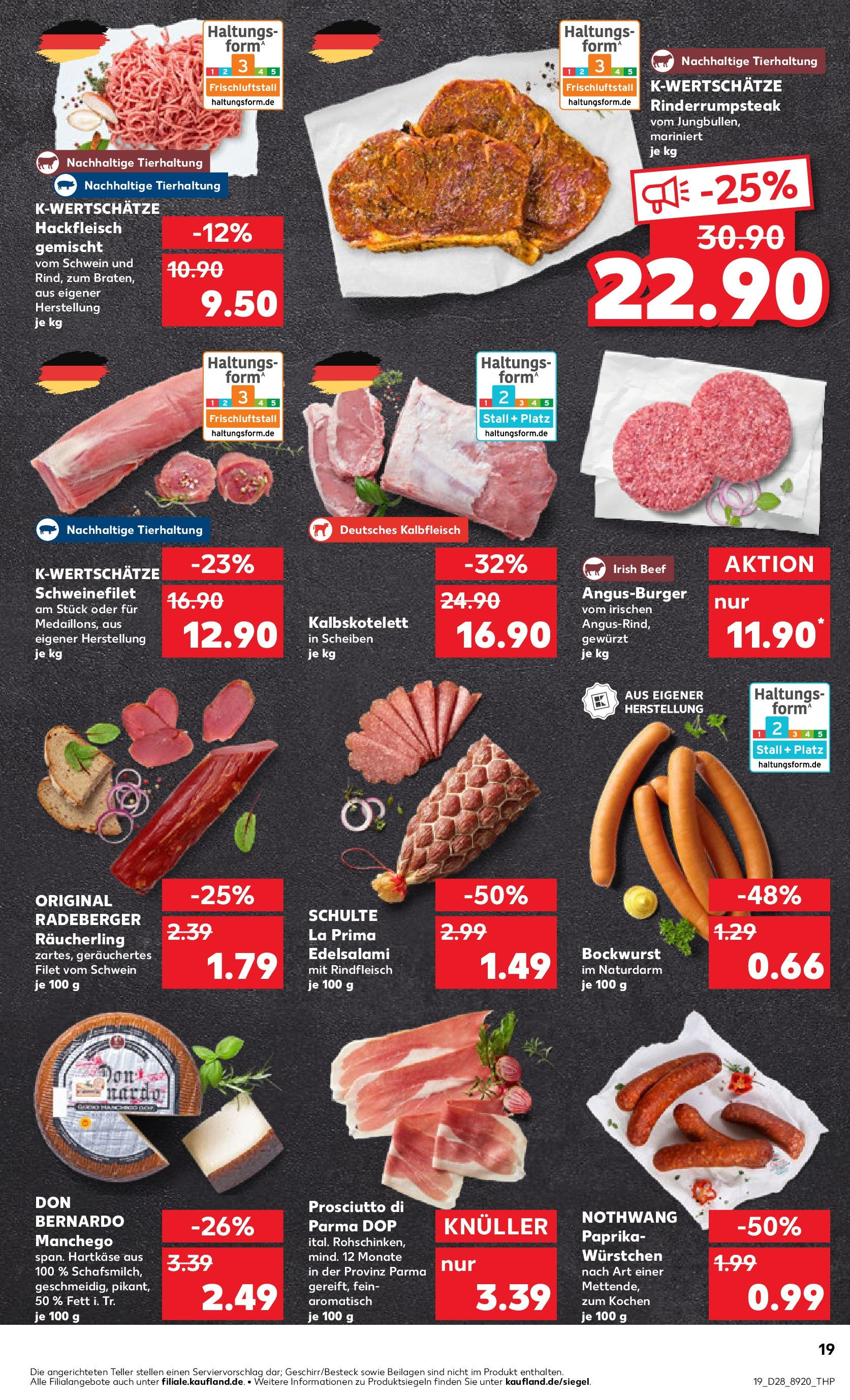 Prospekt Kaufland ab 09.07.2025 » Angebote Online zum Blättern | Seite: 19 | Produkte: Schweinefilet, Paprika, Rindfleisch, Hackfleisch