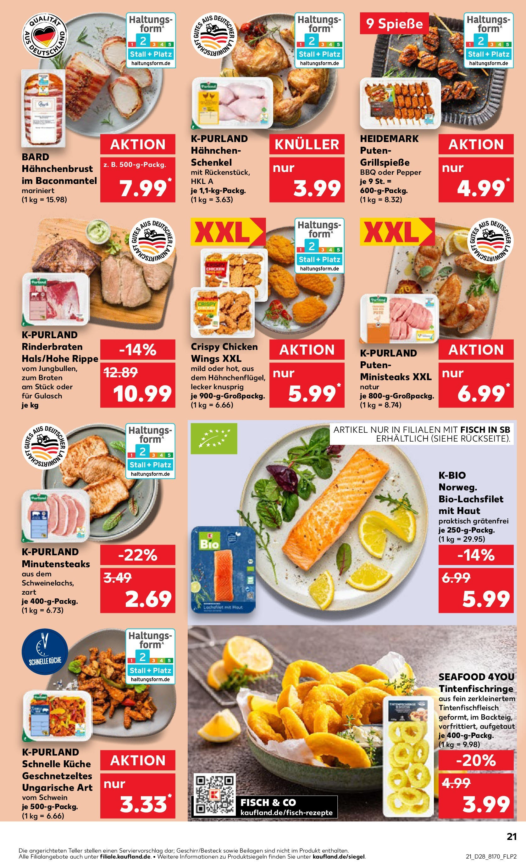 Prospekt Kaufland ab 09.07.2025 » Angebote Online zum Blättern | Seite: 21 | Produkte: Rinderbraten, Hahnchen, Küche, Gulasch