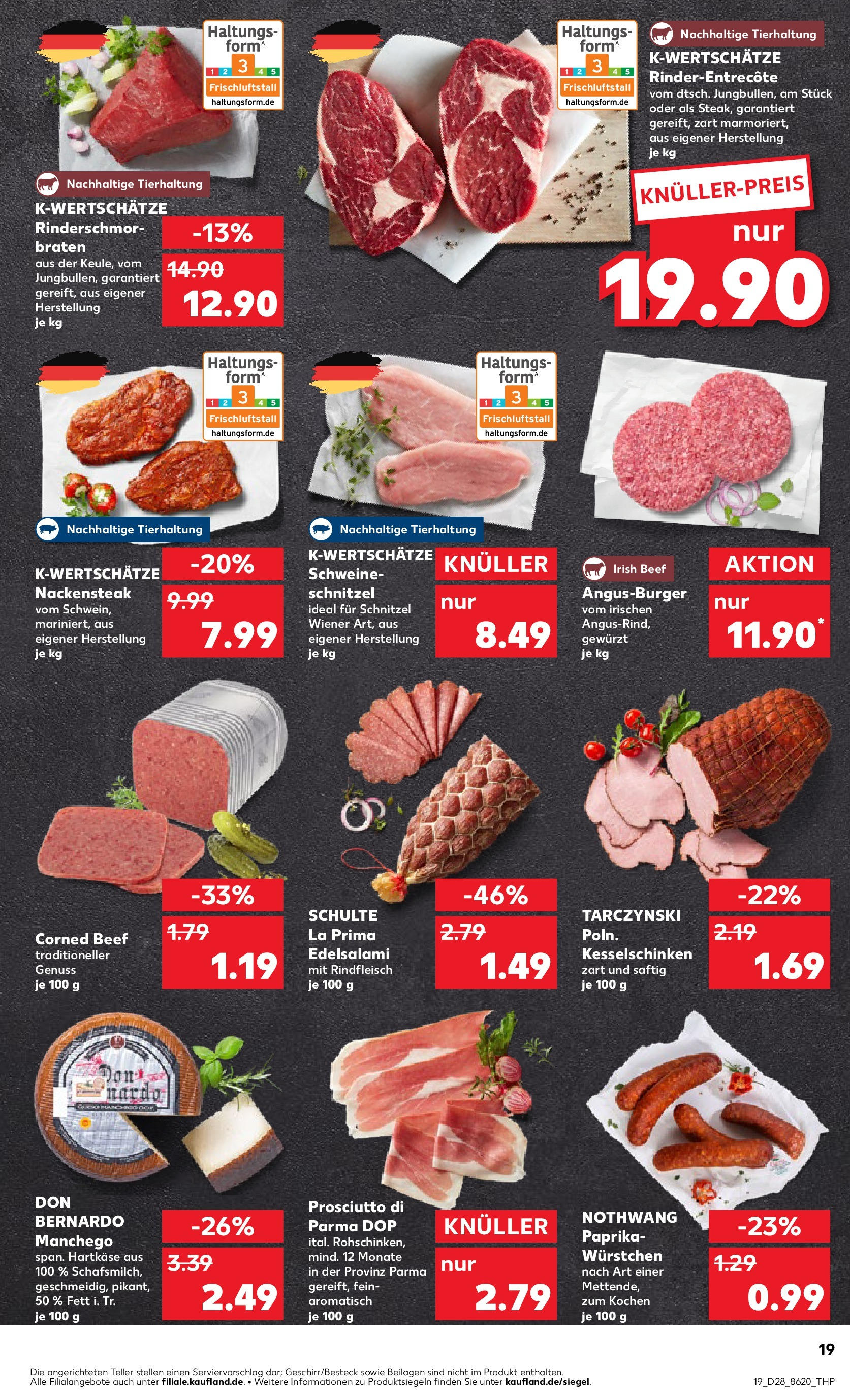 Prospekt Kaufland ab 10.07.2025 » Angebote Online zum Blättern | Seite: 19 | Produkte: Burger, Schnitzel, Paprika, Salami