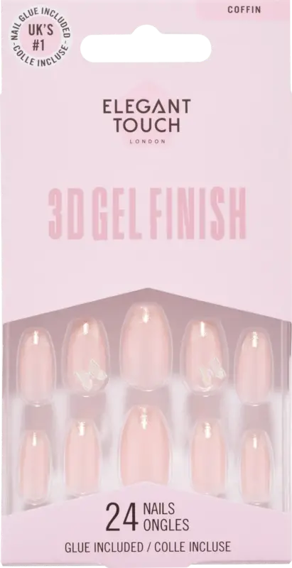 Elegant Touch Künstliche Nägel 3D Gel Finish Flutterby Set