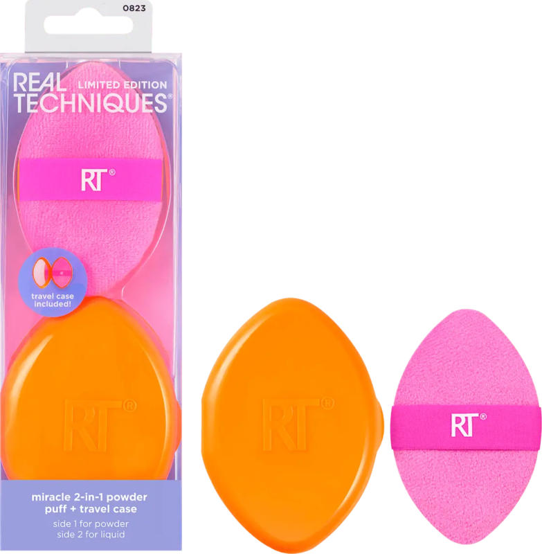 REAL TECHNIQUES Miracle 2in11 Powder Puff + Case Set 2tlg