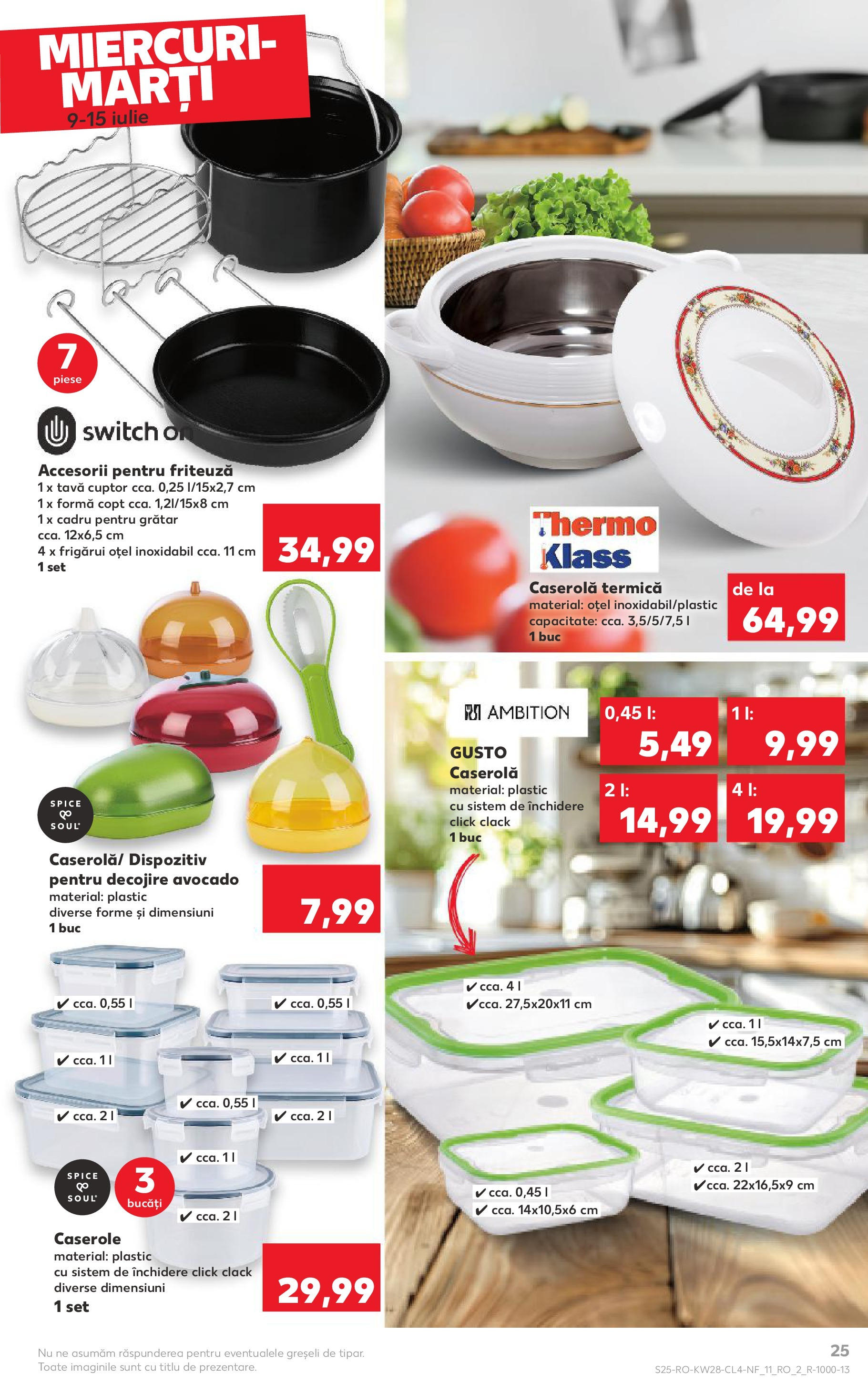 Catalog Kaufland - Râșnov Nonfood 09.07.2025 - Revista si Oferta | Pagină: 25 | Produse: Cuptor, Caserole, Friteuză, Grătar