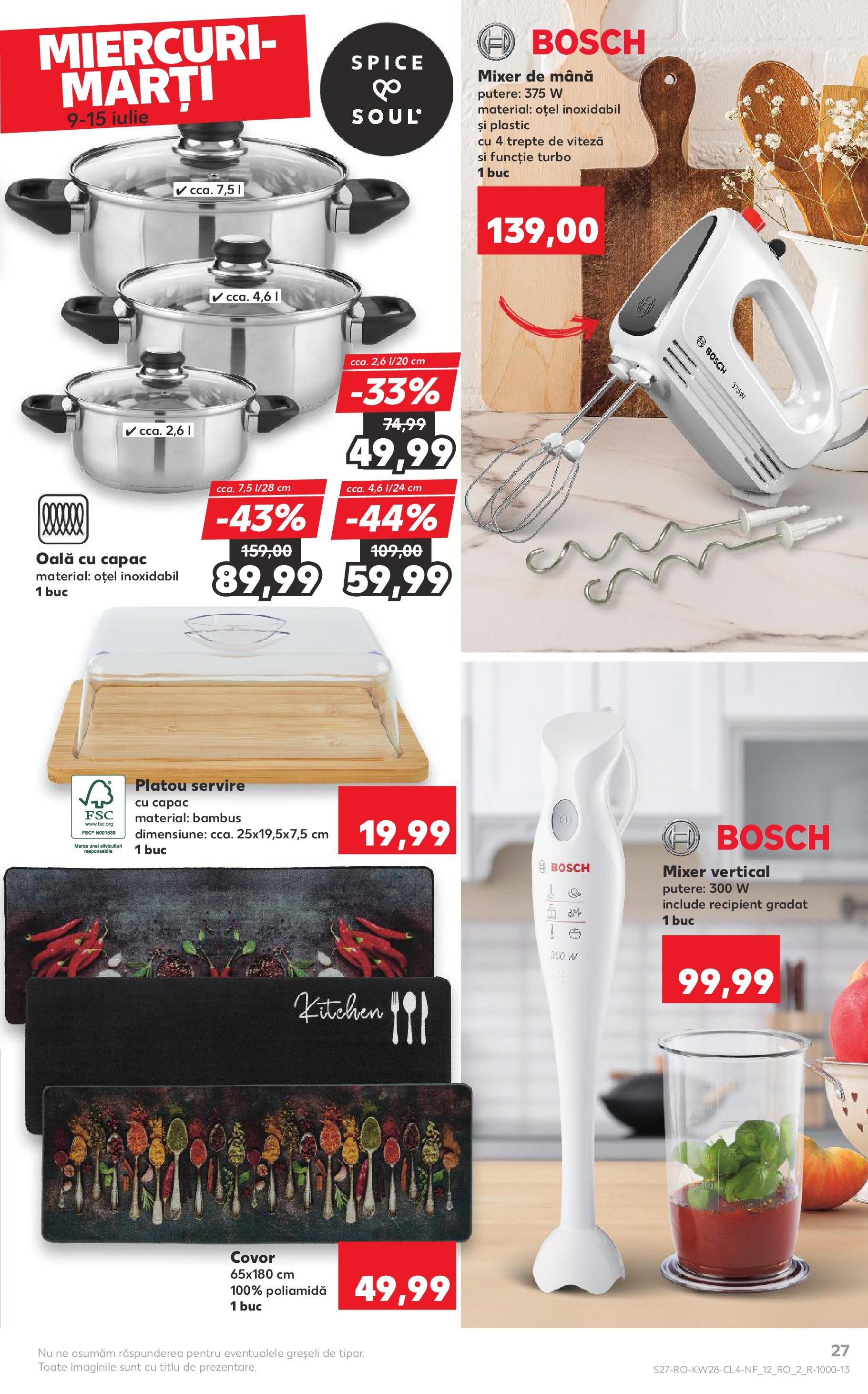 Catalog Kaufland - Râșnov Nonfood 09.07.2025 - Revista si Oferta | Pagină: 27 | Produse: Oală, Mixer, Covor