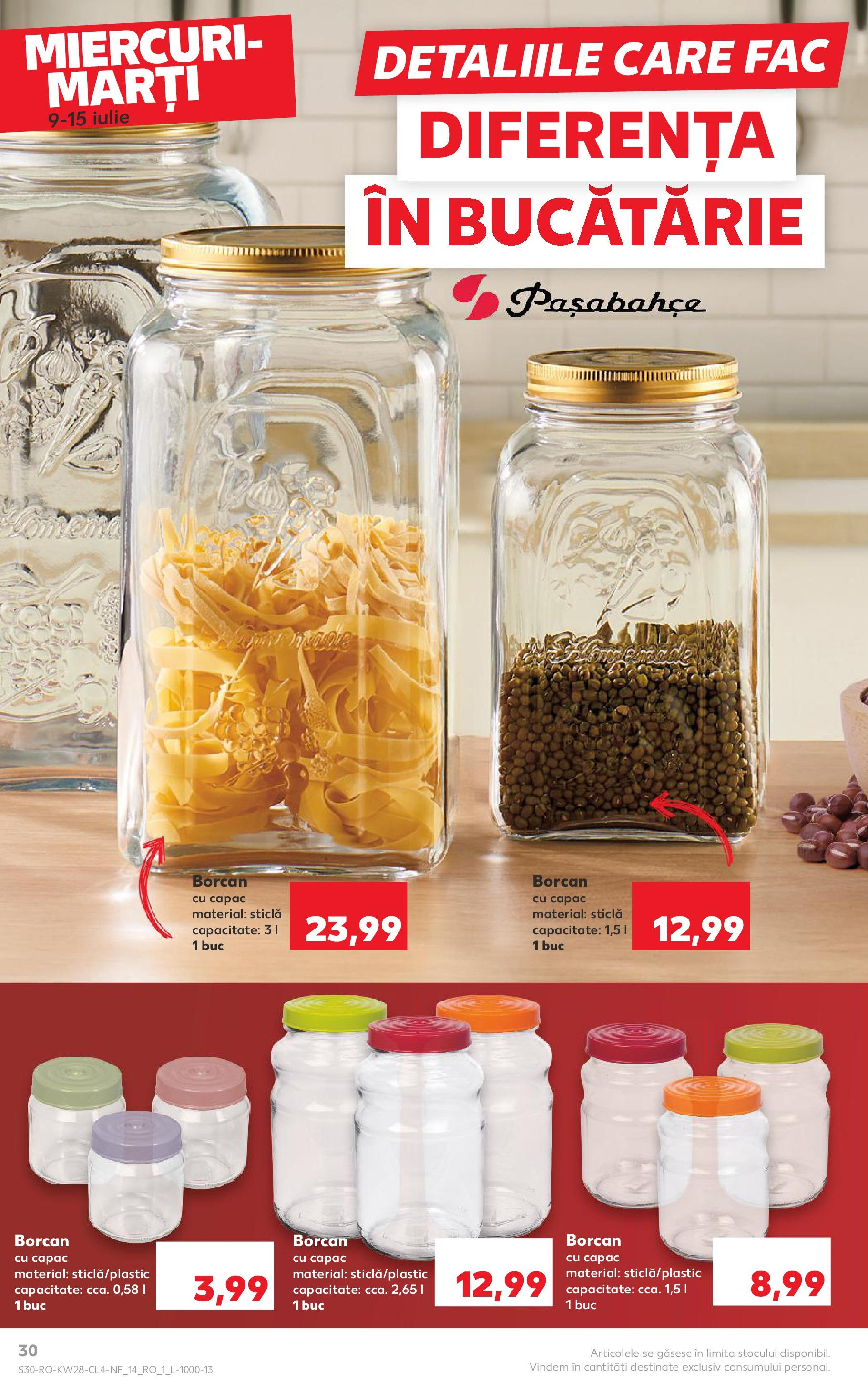 Catalog Kaufland - Râșnov Nonfood 09.07.2025 - Revista si Oferta | Pagină: 30 | Produse: Bucătărie, Borcan