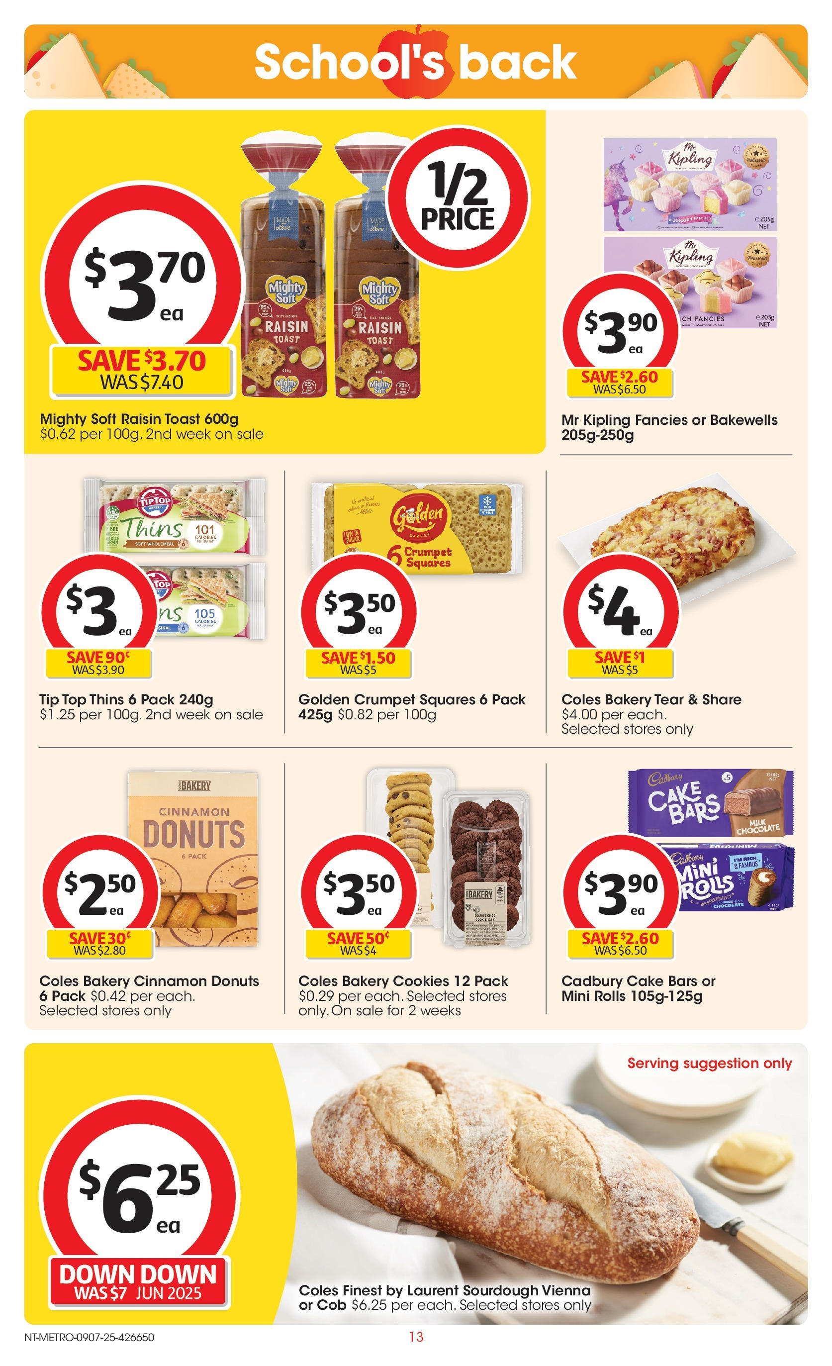 ﻿﻿Coles catalogue valid from 09/07/2025 > Online Australia | Page: 13 | Products: Milk, Donuts, Chocolate, Bakery
