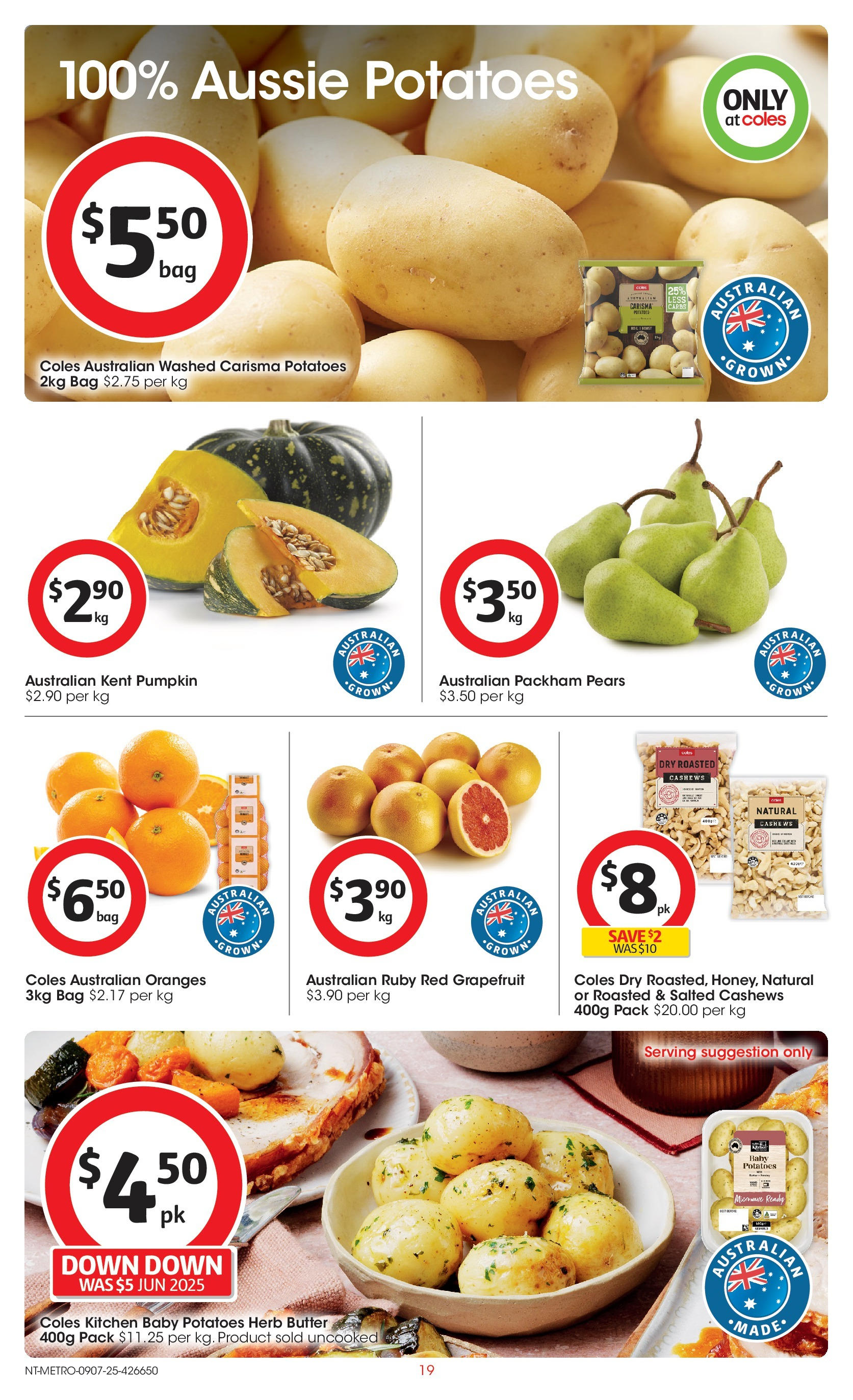 ﻿﻿Coles catalogue valid from 09/07/2025 > Online Australia | Page: 19 | Products: Herb, Grapefruit, Potatoes, Bag