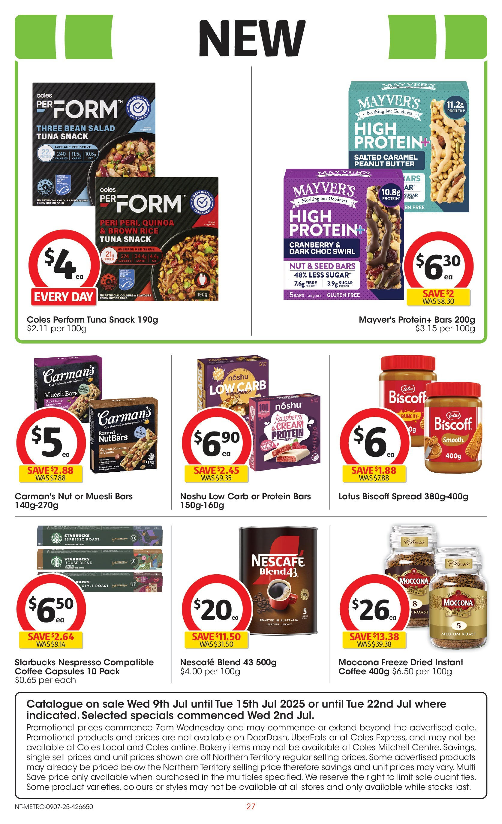 ﻿﻿Coles catalogue valid from 09/07/2025 > Online Australia | Page: 27 | Products: Butter, Coffee, Cream, Sugar