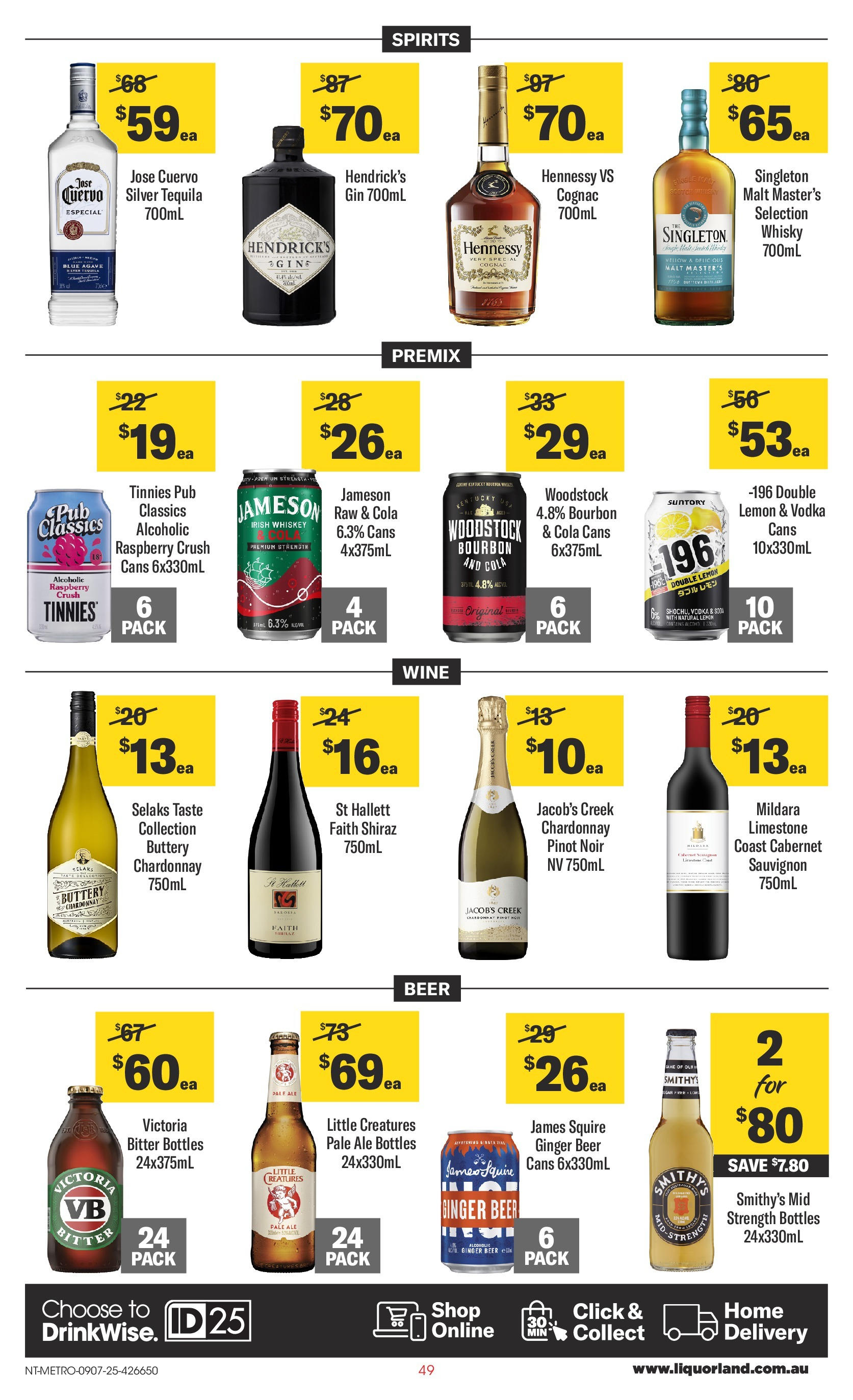 ﻿﻿Coles catalogue valid from 09/07/2025 > Online Australia | Page: 49 | Products: Wine, Gin, Vodka, Raspberry