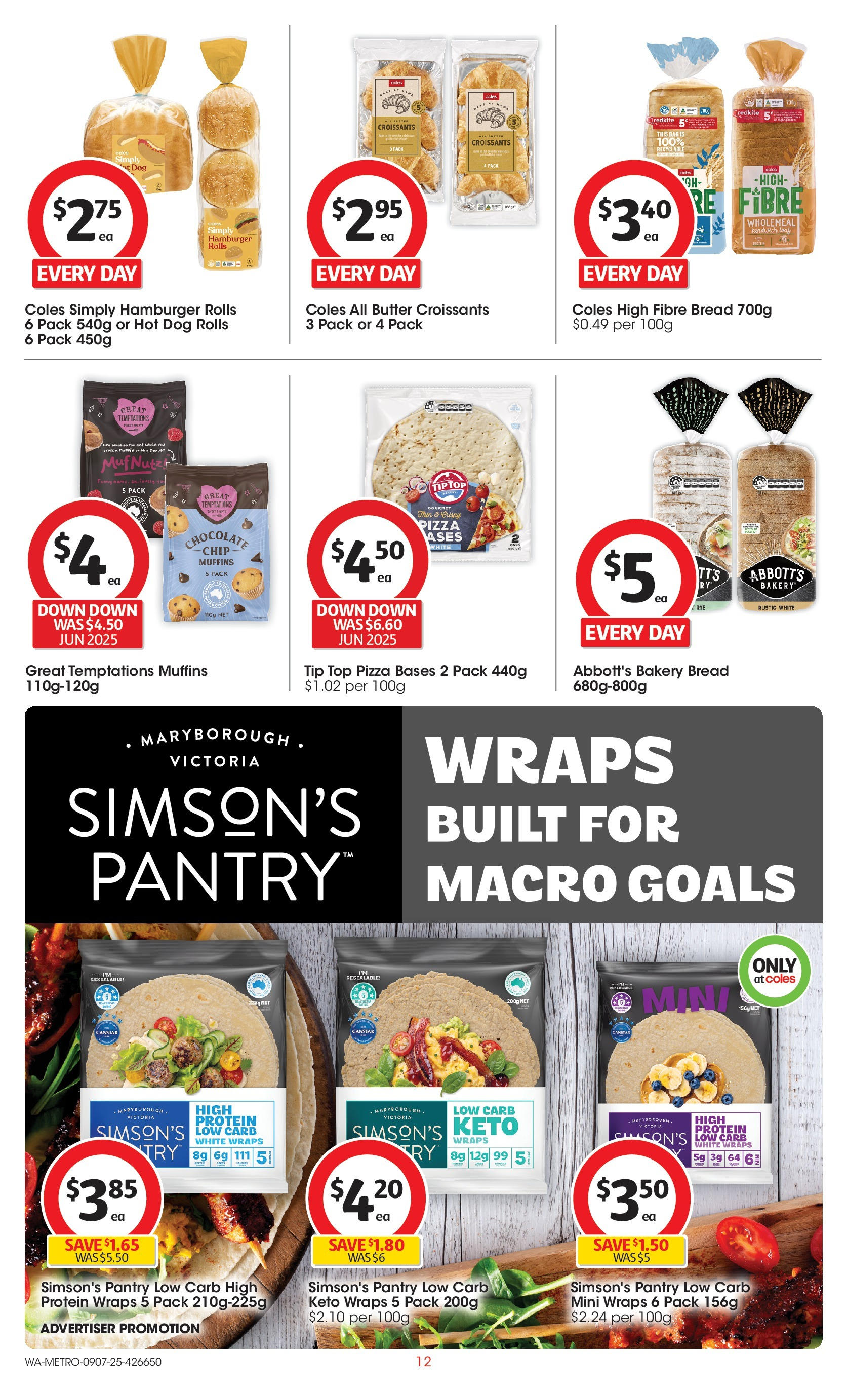 ﻿﻿Coles catalogue valid from 09/07/2025 > Online Australia | Page: 12 | Products: Butter, Chocolate, Pizza, Bakery