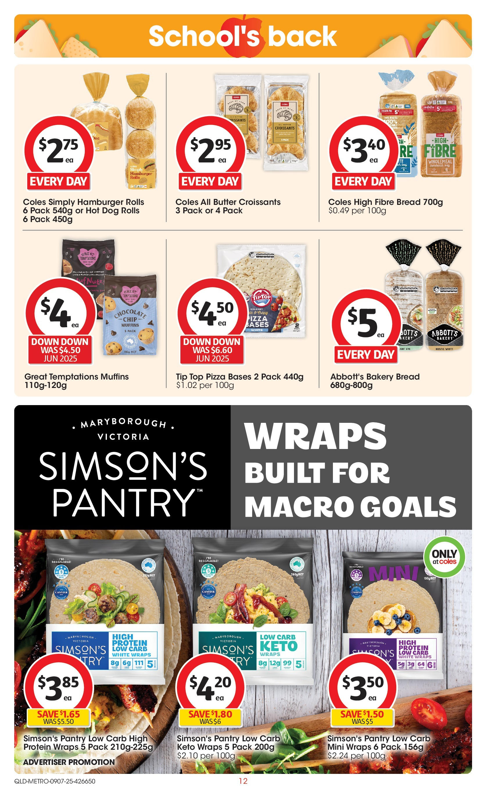 ﻿﻿Coles catalogue valid from 09/07/2025 > Online Australia | Page: 12 | Products: Butter, Bread, Muffins, Bakery