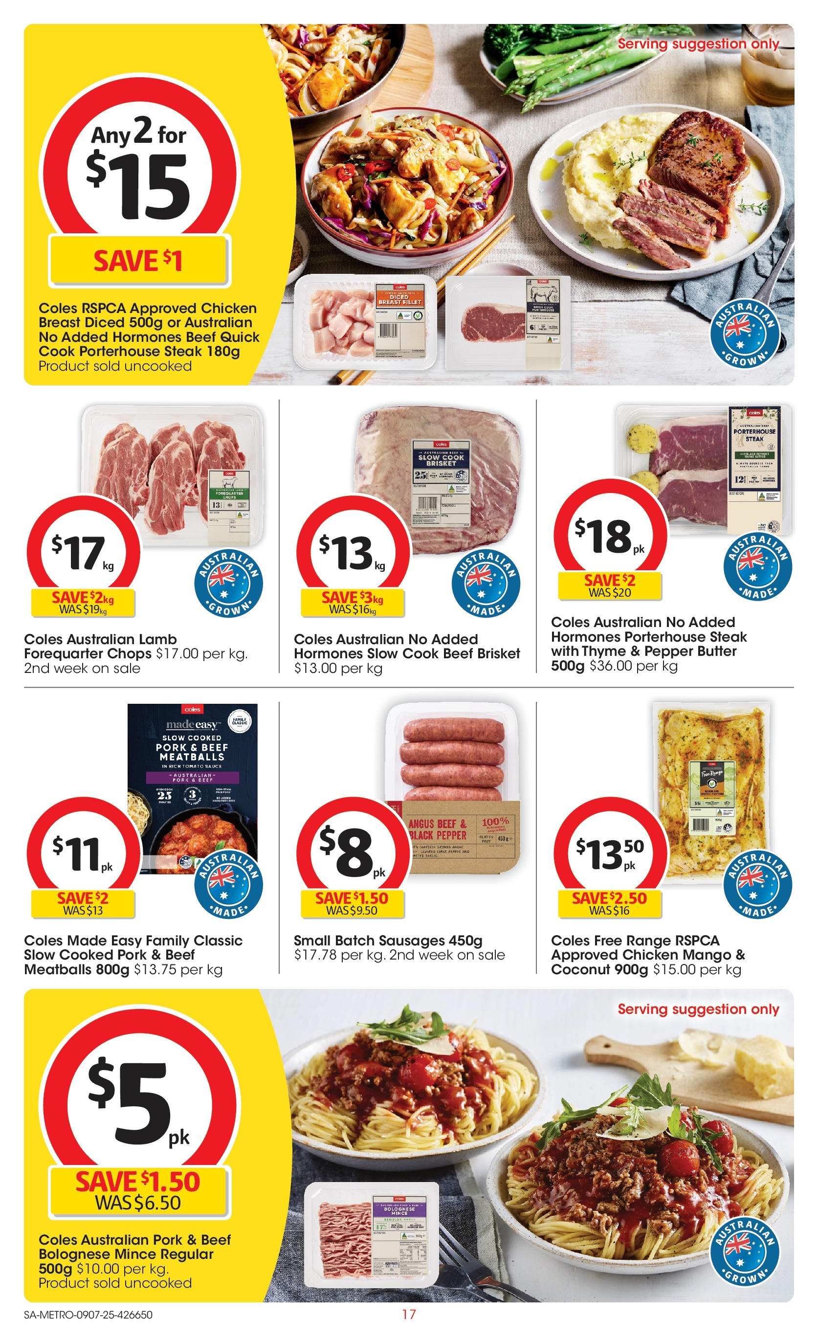 ﻿﻿Coles catalogue valid from 09/07/2025 > Online Australia | Page: 17 | Products: Pork, Lamb, Beef