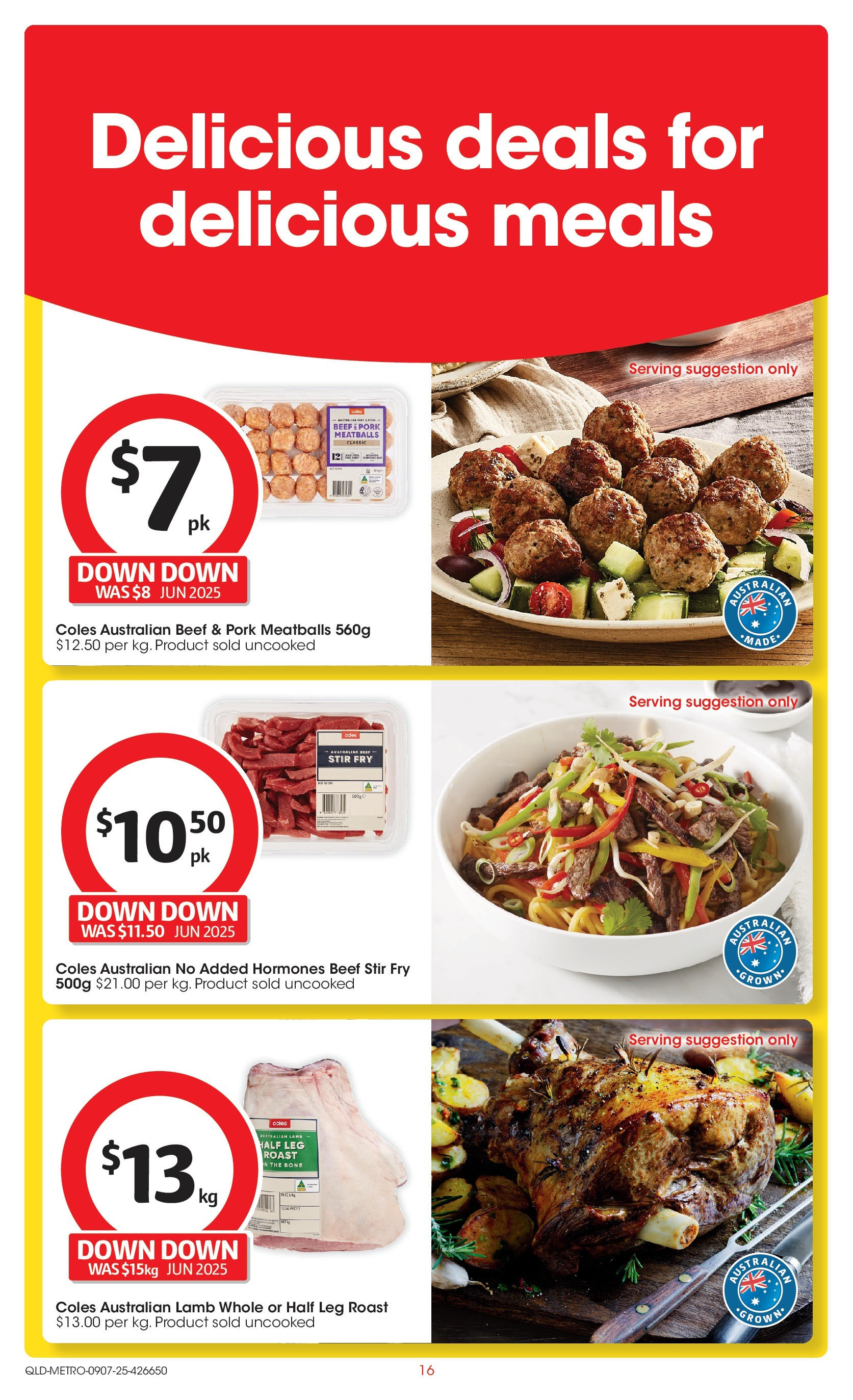 ﻿﻿Coles catalogue valid from 09/07/2025 > Online Australia | Page: 16 | Products: Pork, Lamb, Beef