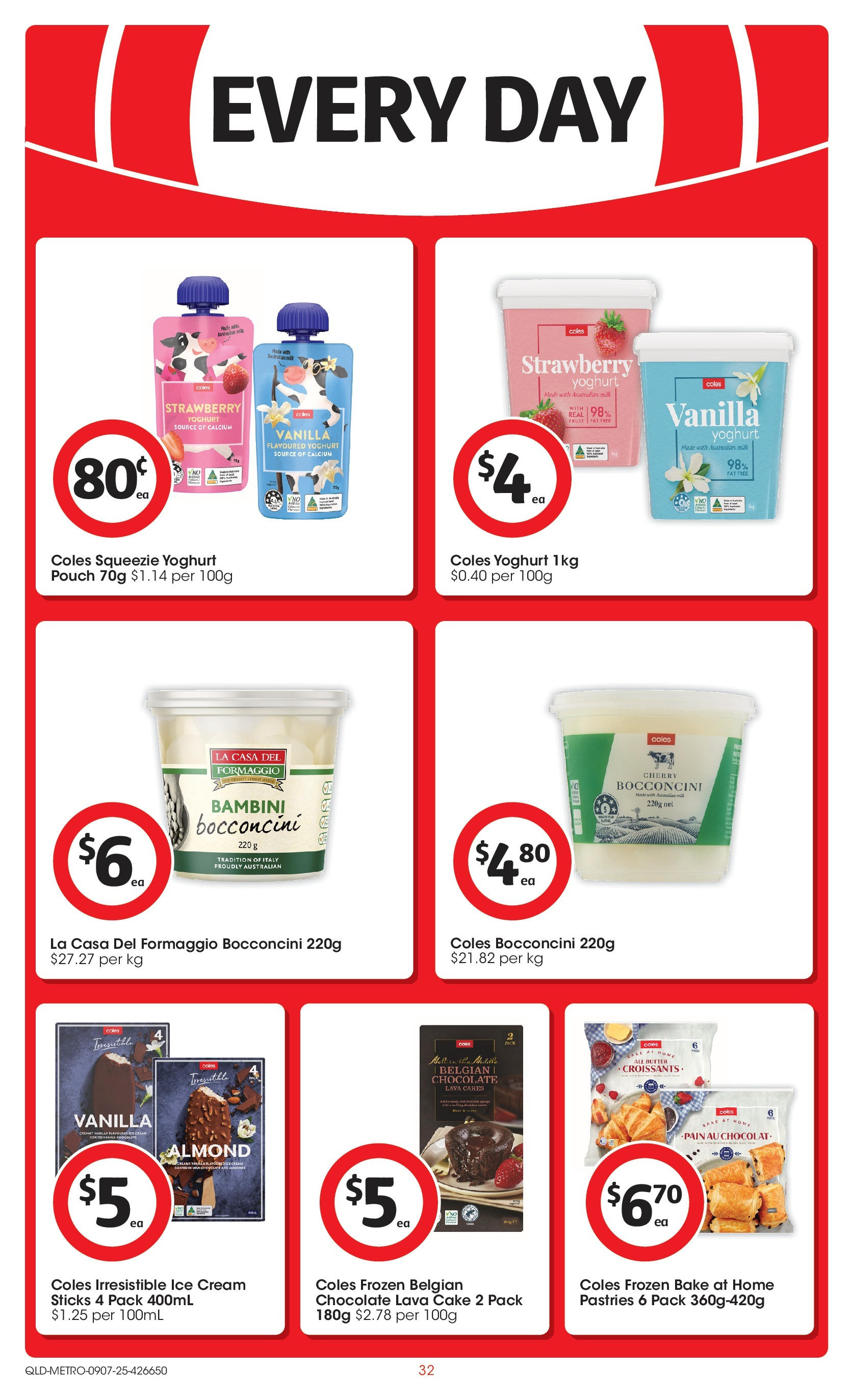 ﻿﻿Coles catalogue valid from 09/07/2025 > Online Australia | Page: 32 | Products: Milk, Butter, Yoghurt, Ice cream