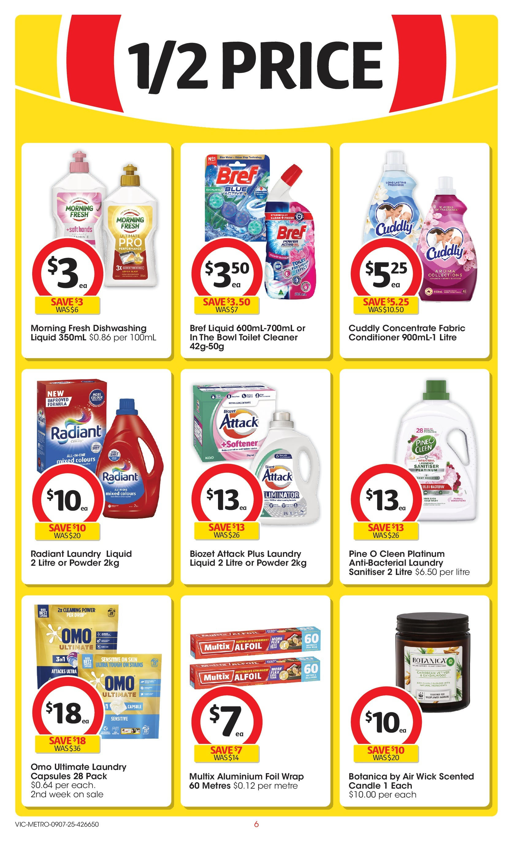 ﻿﻿Coles catalogue valid from 09/07/2025 > Online Australia | Page: 6 | Products: Toilet, Aluminium foil, Conditioner, Candle