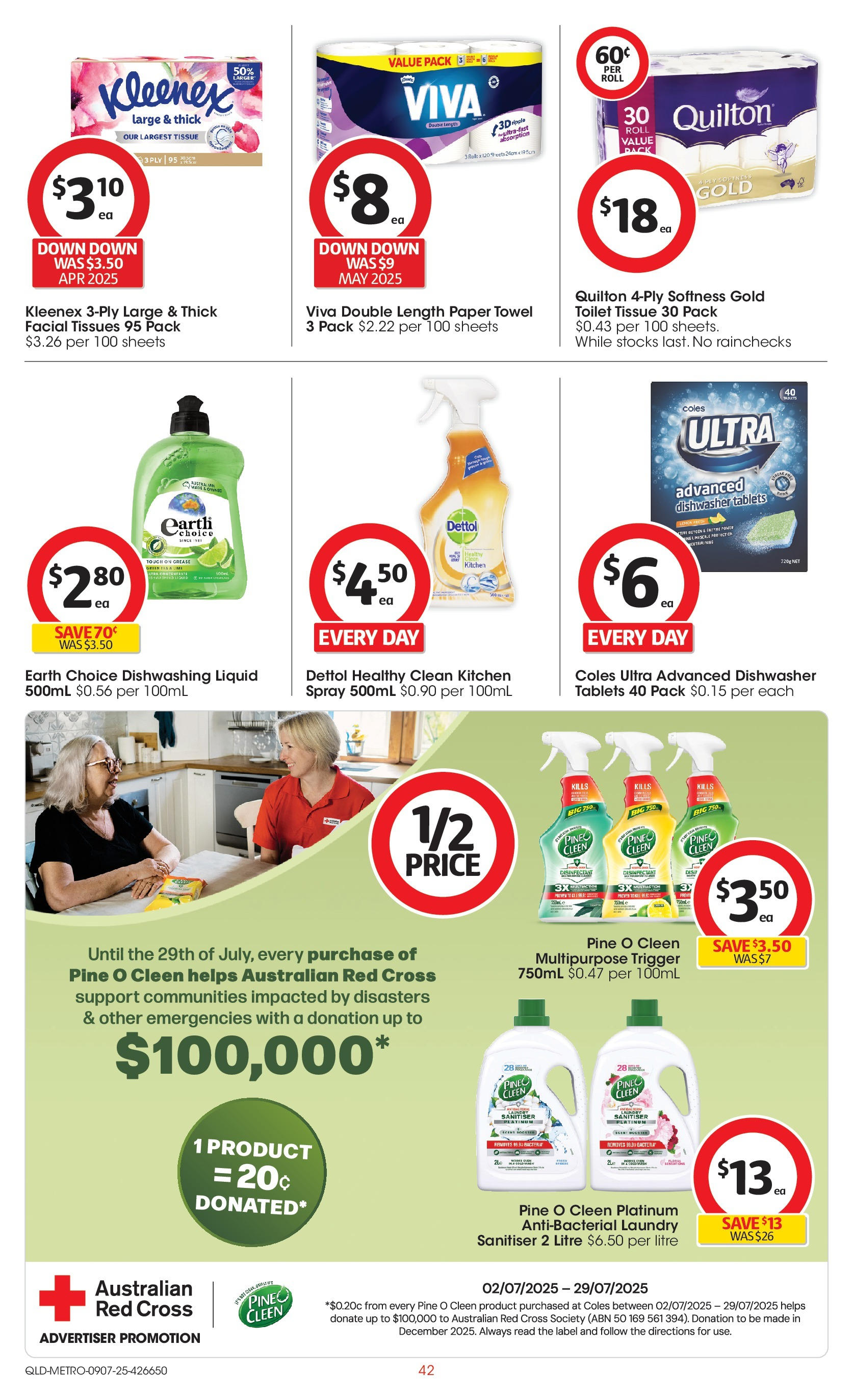 ﻿﻿Coles catalogue valid from 09/07/2025 > Online Australia | Page: 42 | Products: Dishwasher tablets, Laundry, Multipurpose, Tissues