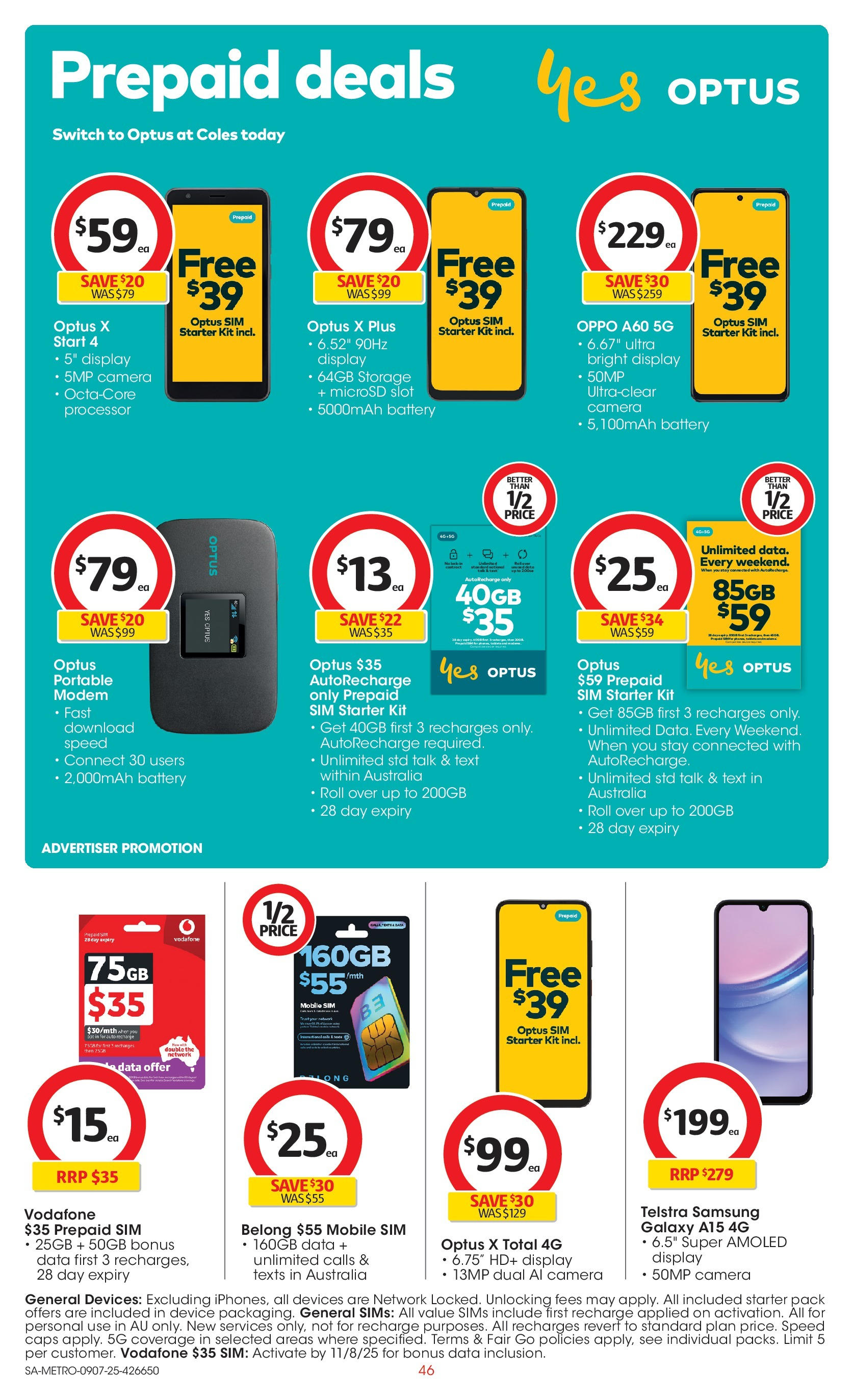 ﻿﻿Coles catalogue valid from 09/07/2025 > Online Australia | Page: 46 | Products: Date, Device, Mobile