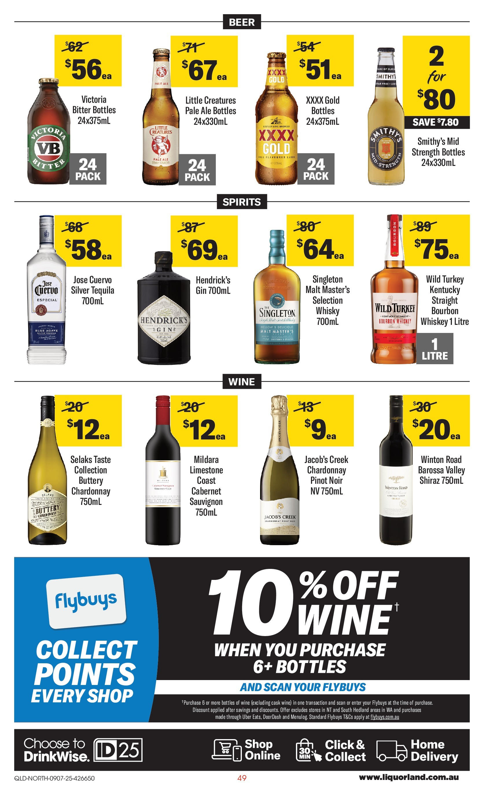 ﻿﻿Coles catalogue valid from 09/07/2025 > Online Australia | Page: 49 | Products: Beer, Bourbon, Gin, Turkey