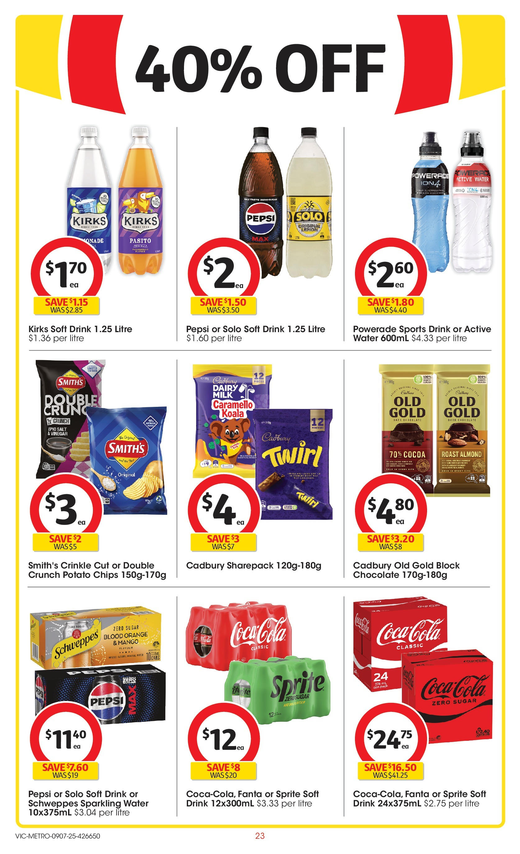 ﻿﻿Coles catalogue valid from 09/07/2025 > Online Australia | Page: 23 | Products: Chocolate, Water, Sugar, Mango