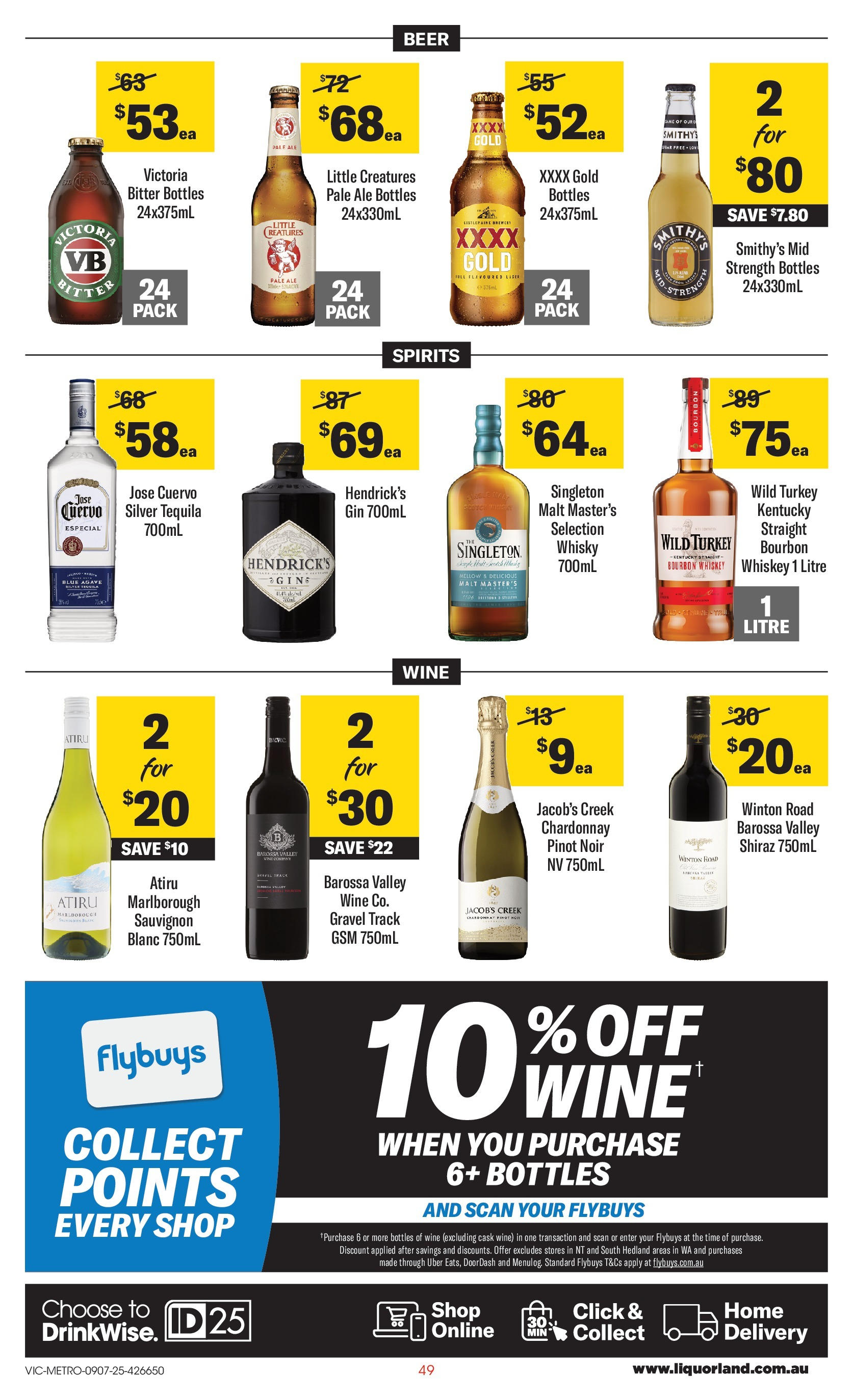 ﻿﻿Coles catalogue valid from 09/07/2025 > Online Australia | Page: 49 | Products: Wine, Beer, Bourbon, Whiskey