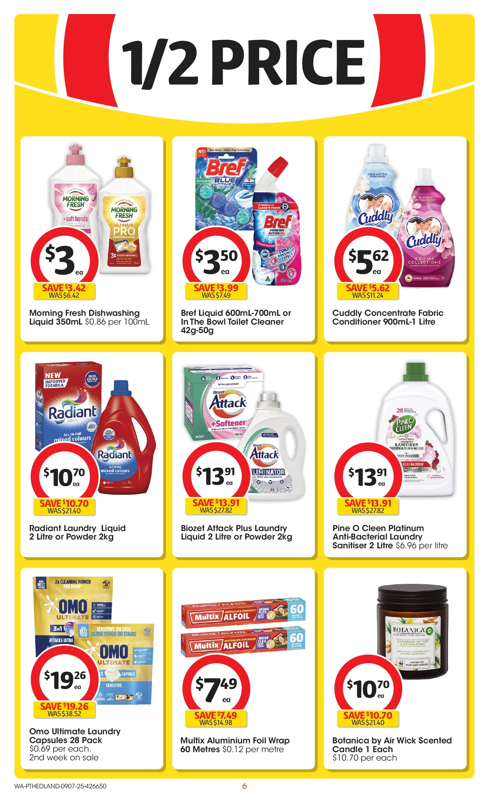 ﻿﻿Coles catalogue valid from 09/07/2025 > Online Australia | Page: 6 | Products: Toilet, Aluminium foil, Candle, Laundry