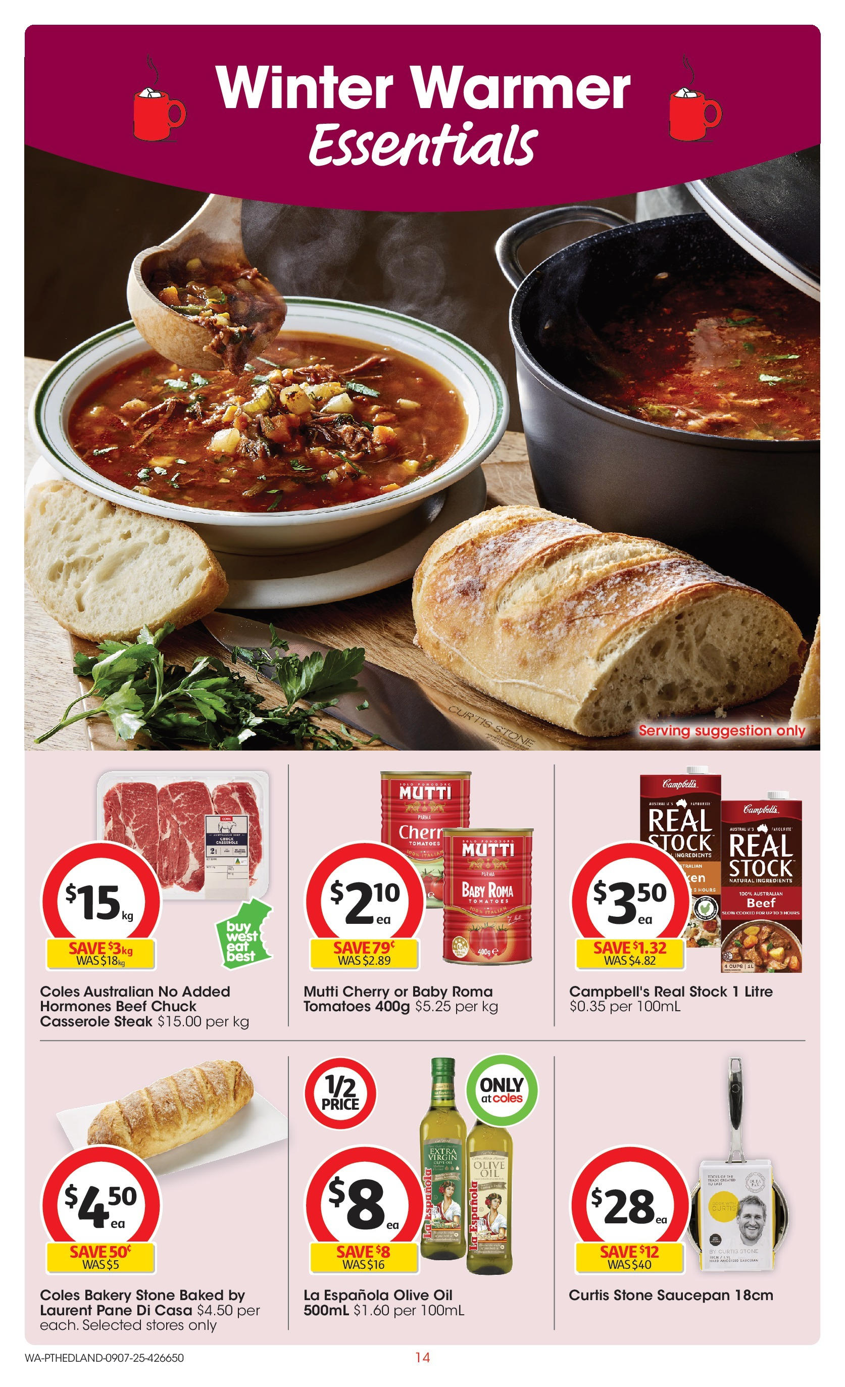 ﻿﻿Coles catalogue valid from 09/07/2025 > Online Australia | Page: 14 | Products: Cups, Oil, Tomatoes, Bakery